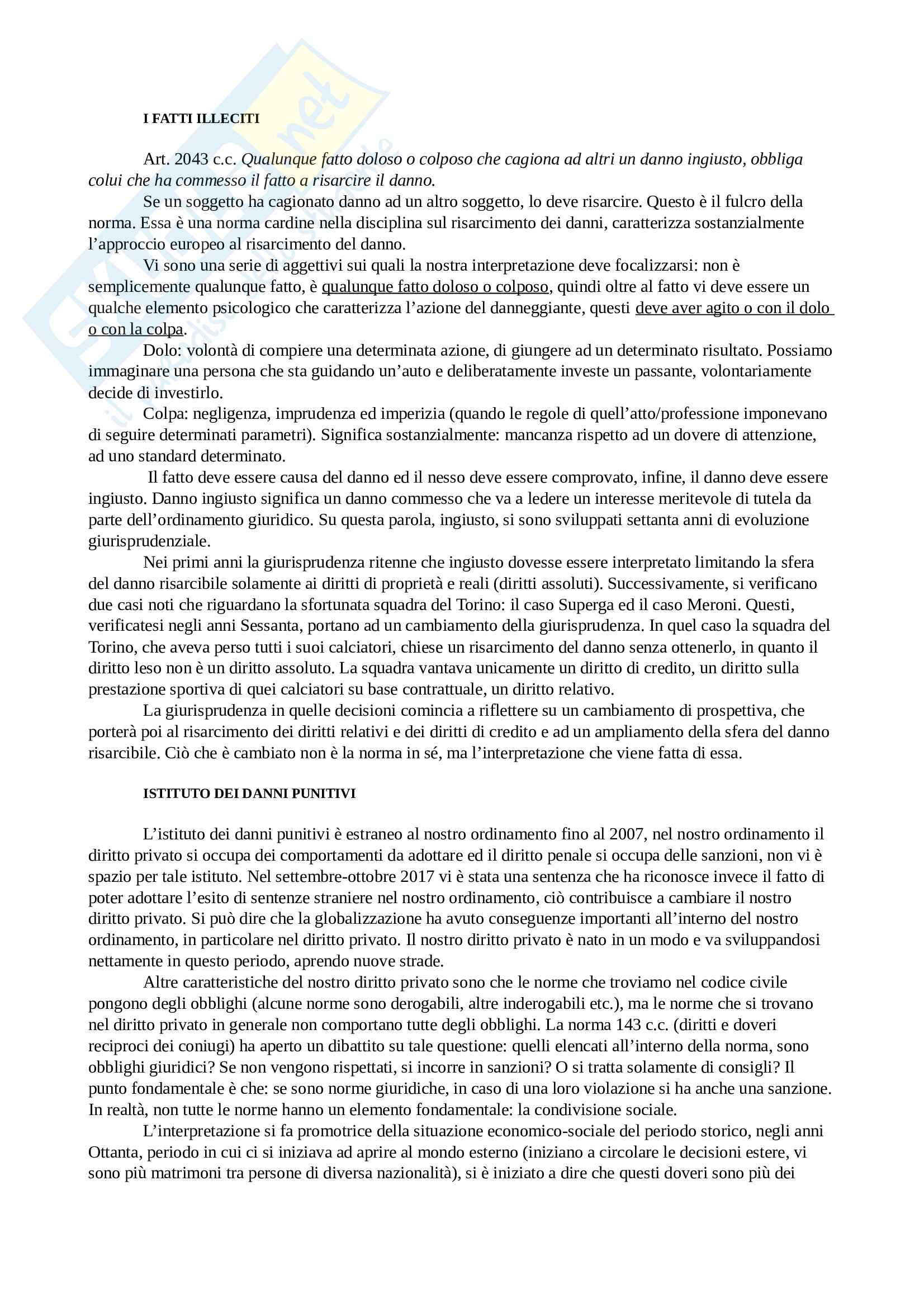 Appunti Diritto Privato, prof Giusella Dolores Finocchiaro Pag. 1