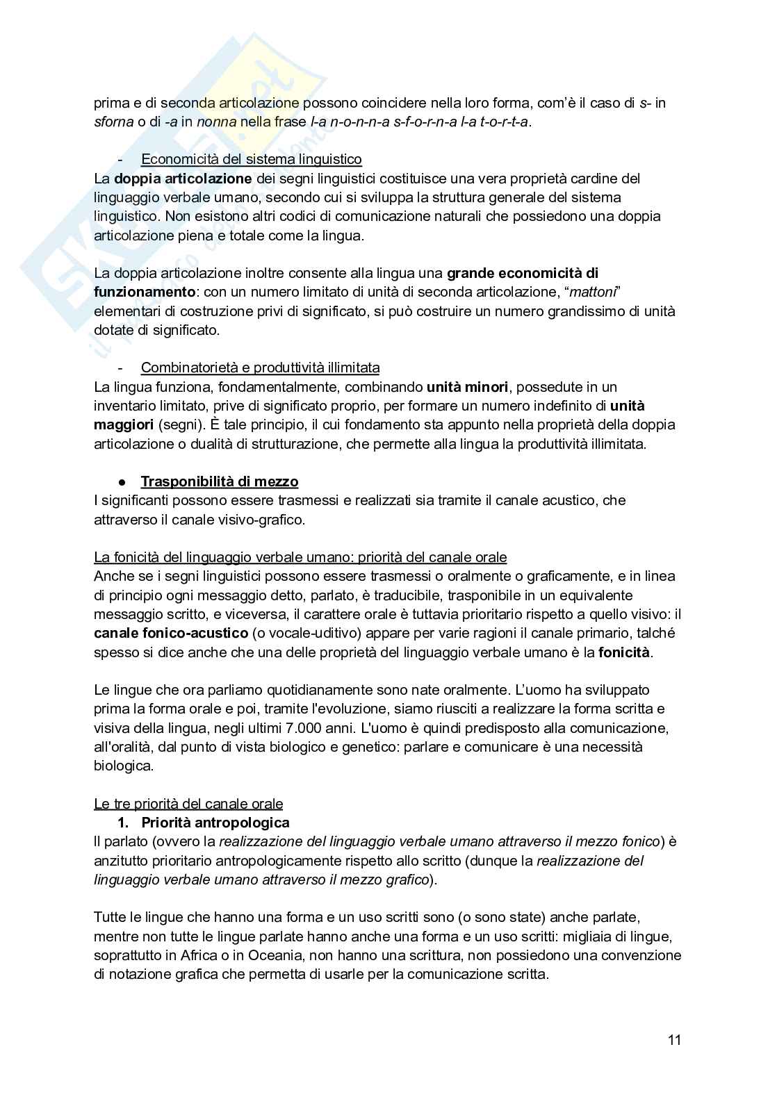 Linguistica generale 1 Pag. 11