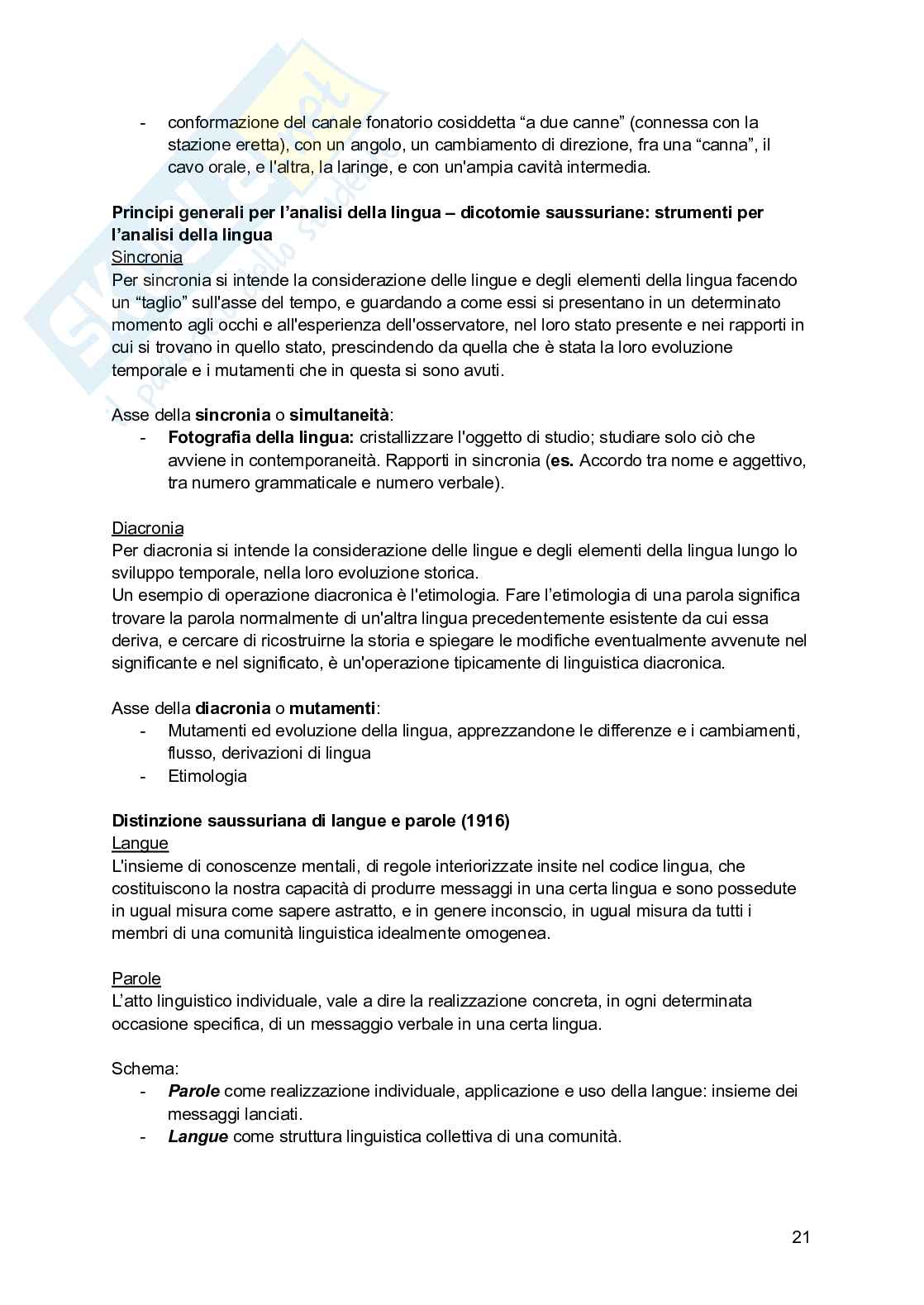 Linguistica generale 1 Pag. 21