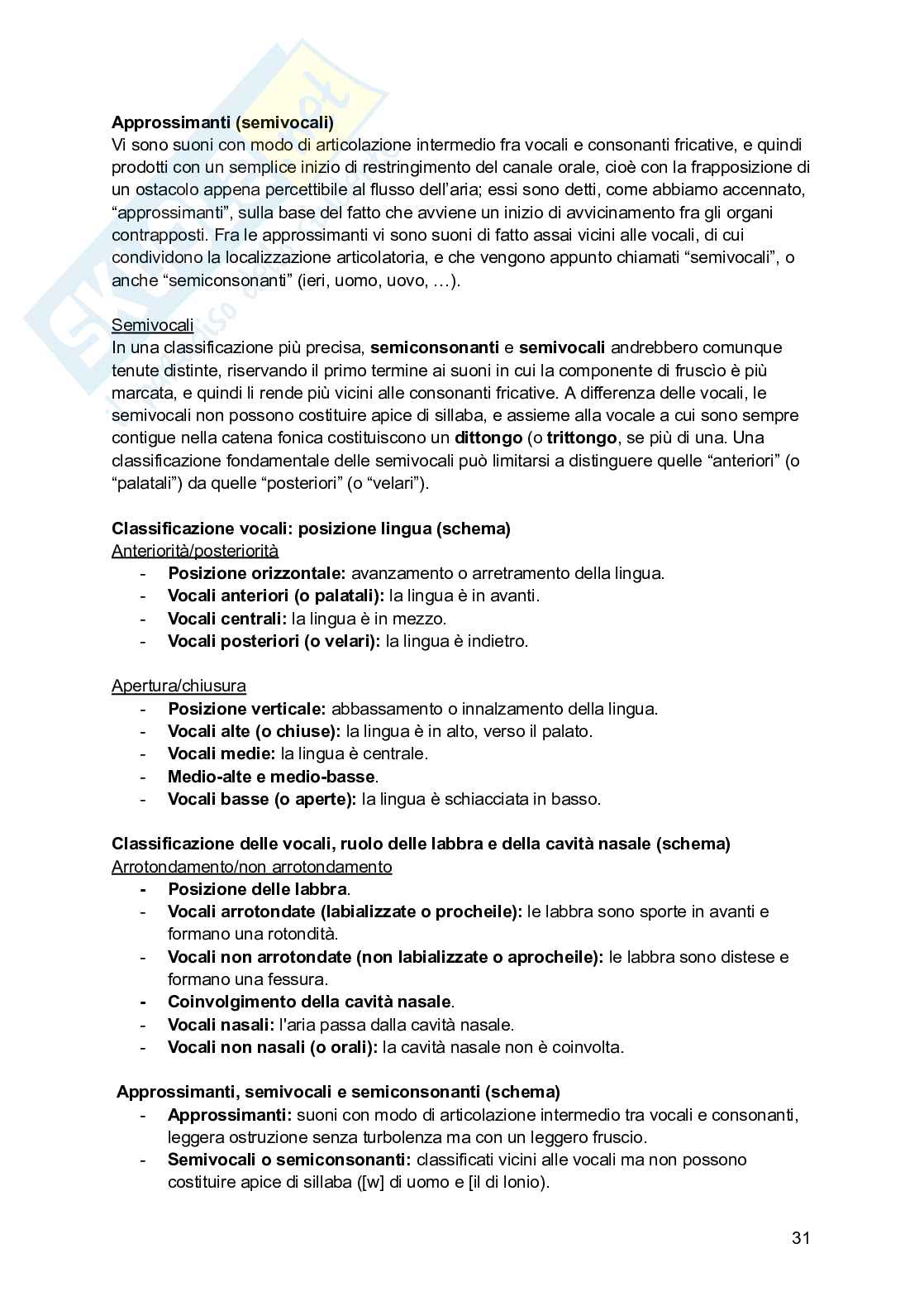 Linguistica generale 1 Pag. 31