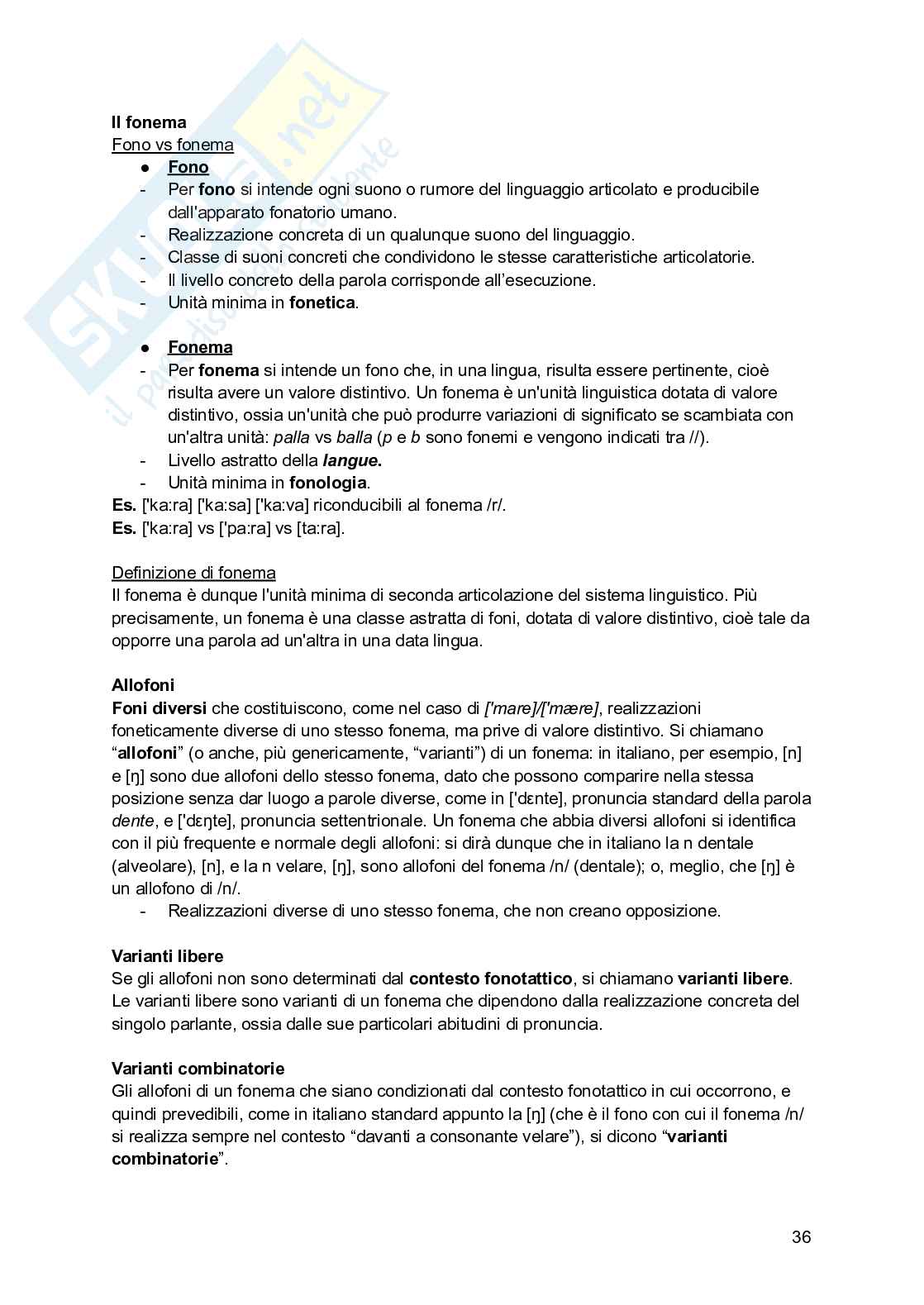 Linguistica generale 1 Pag. 36