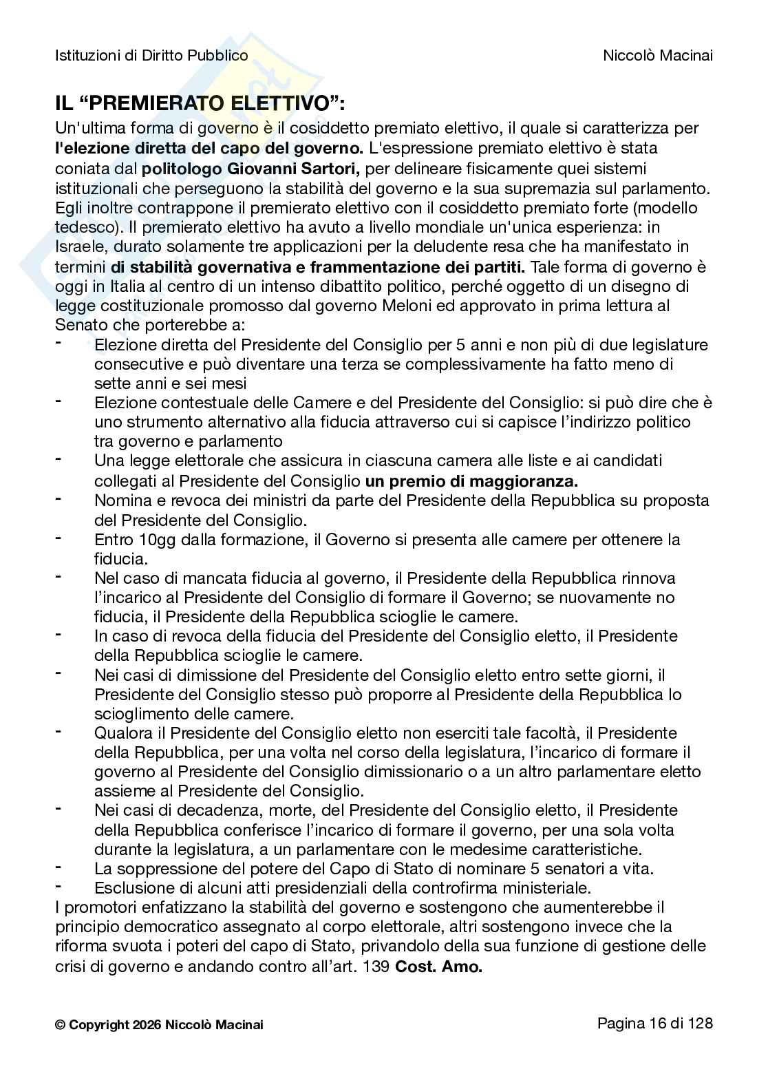 Riassunto esame Diritto costituzionale , Prof. Cardone Andrea, libro consigliato Istituzioni di diritto pubblico , Cardone, Cortese, Deffenu  Pag. 16