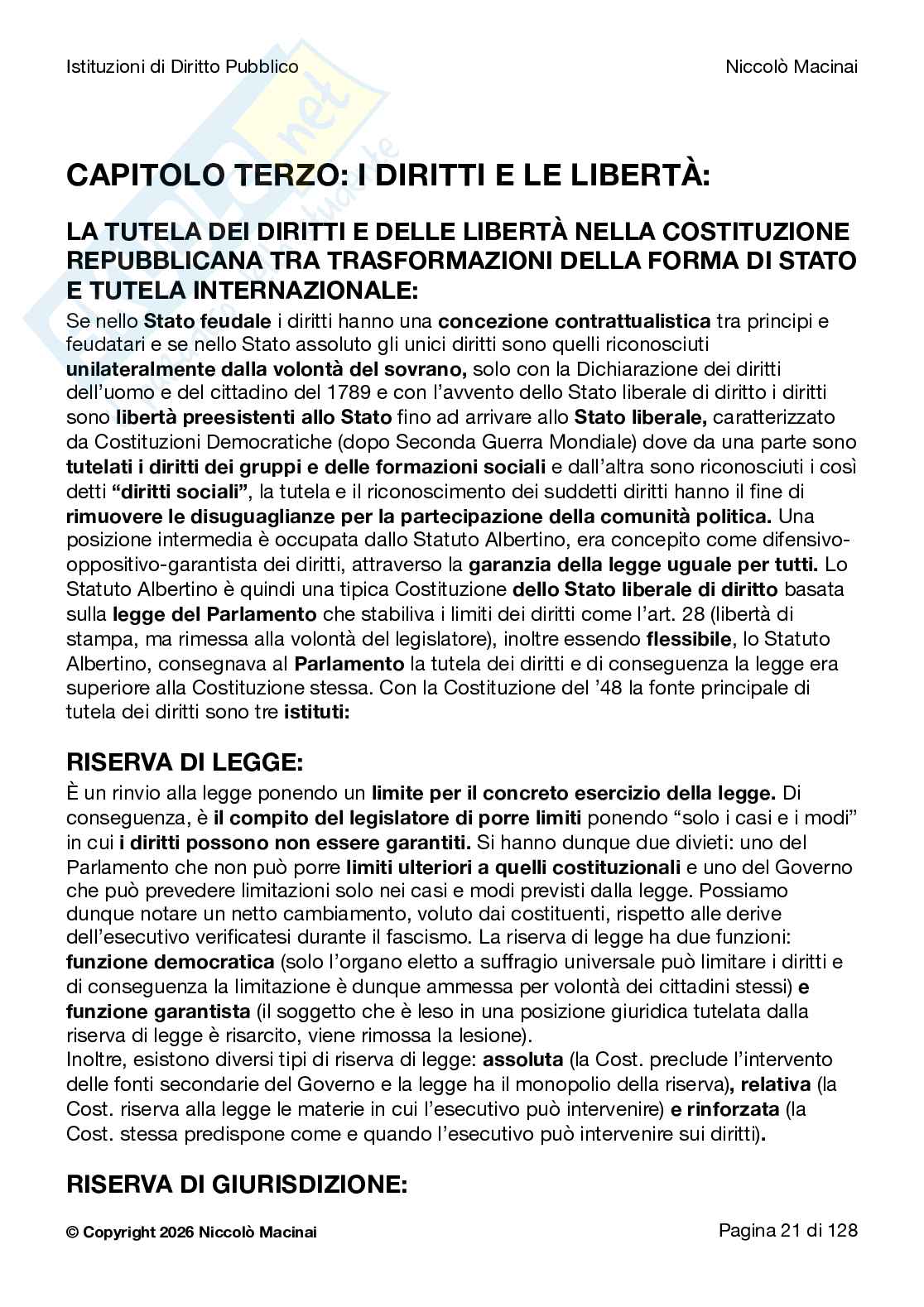 Riassunto esame Diritto costituzionale , Prof. Cardone Andrea, libro consigliato Istituzioni di diritto pubblico , Cardone, Cortese, Deffenu  Pag. 21