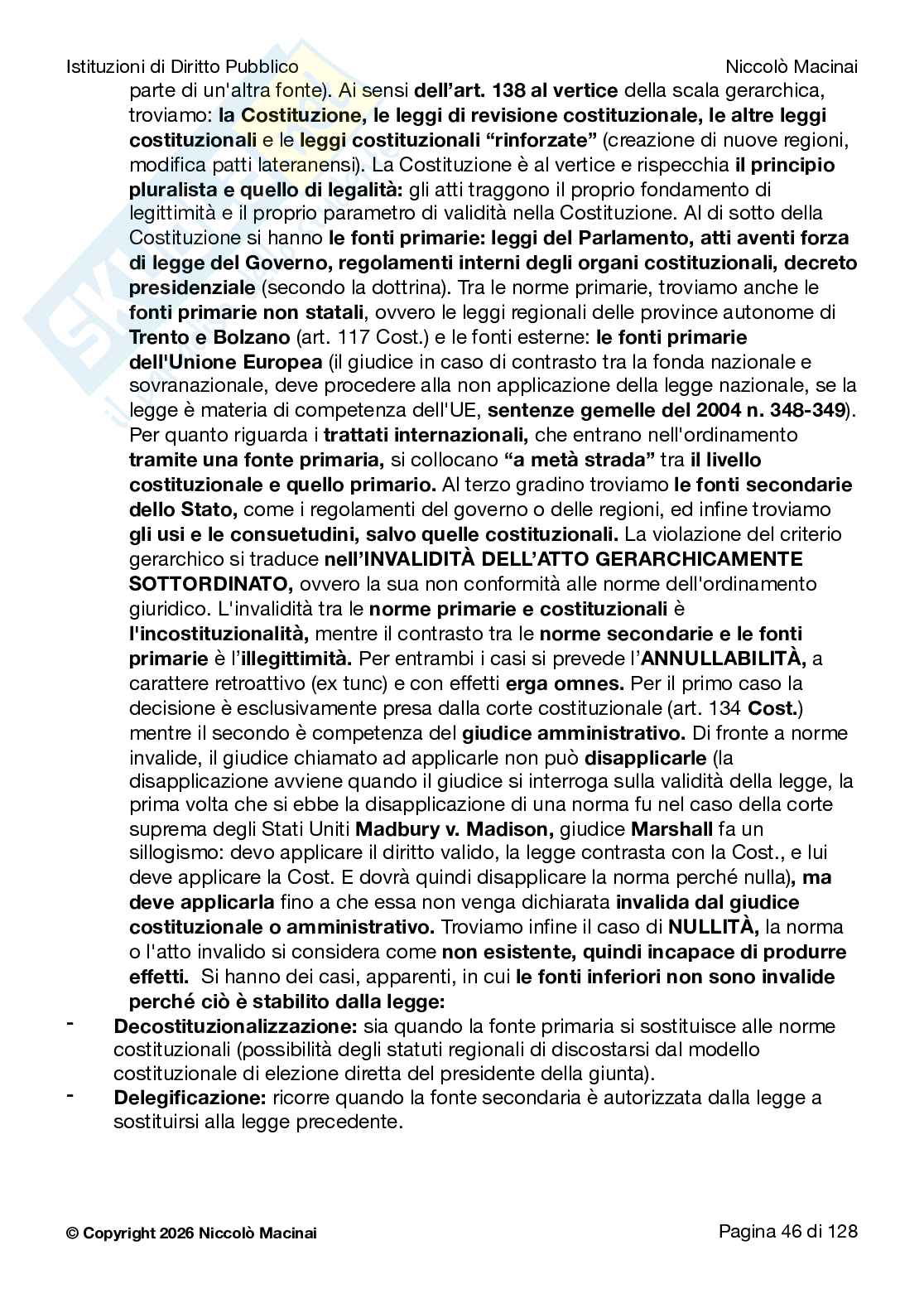 Riassunto esame Diritto costituzionale , Prof. Cardone Andrea, libro consigliato Istituzioni di diritto pubblico , Cardone, Cortese, Deffenu  Pag. 46