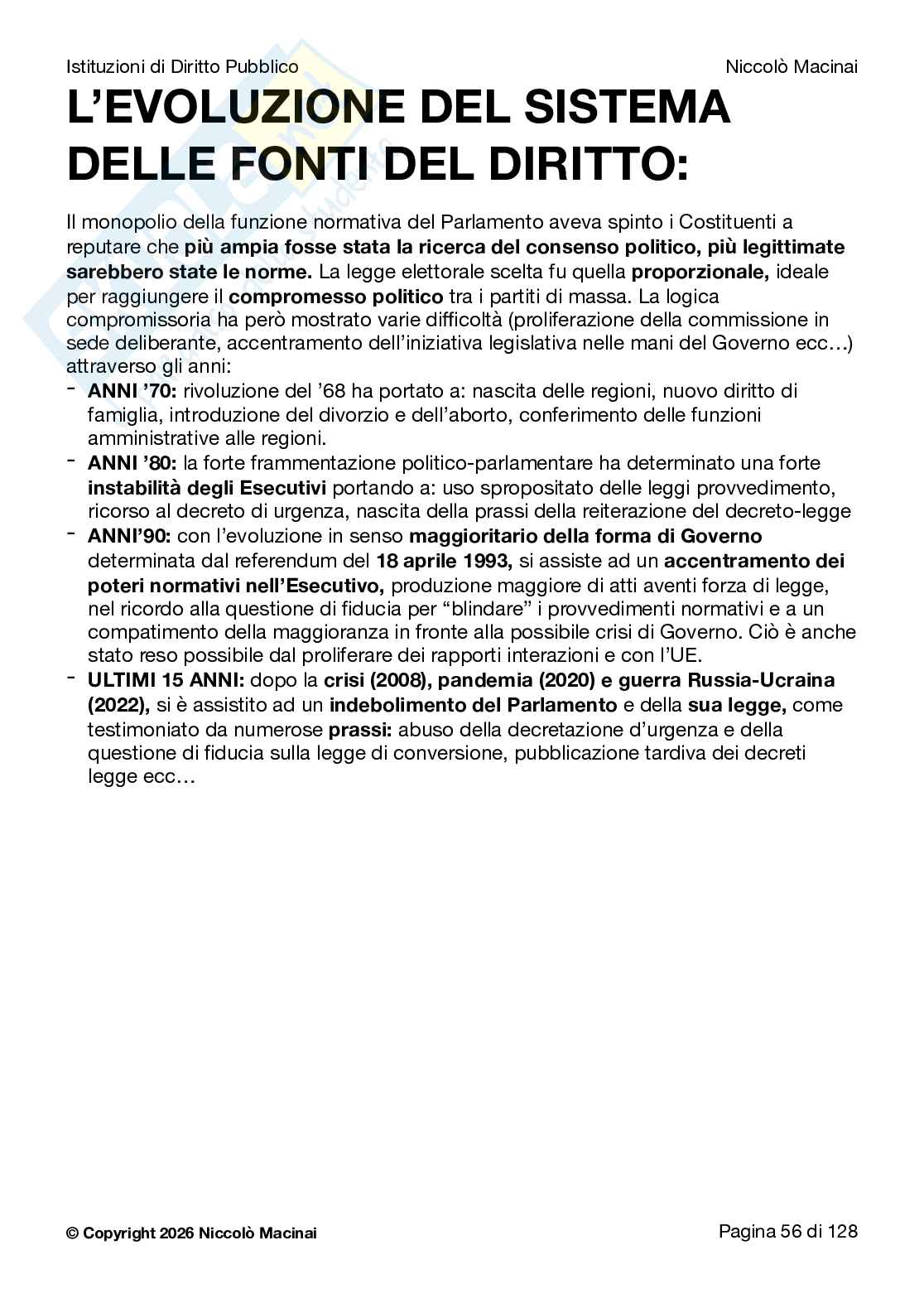 Riassunto esame Diritto costituzionale , Prof. Cardone Andrea, libro consigliato Istituzioni di diritto pubblico , Cardone, Cortese, Deffenu  Pag. 56