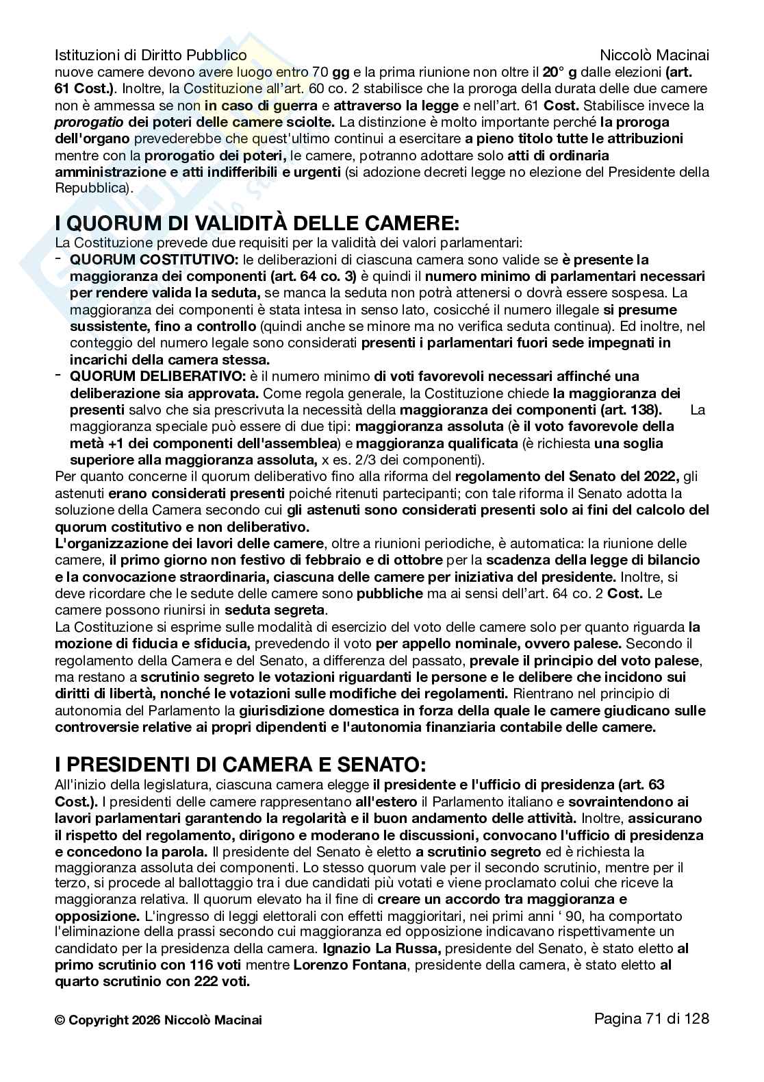 Riassunto esame Diritto costituzionale , Prof. Cardone Andrea, libro consigliato Istituzioni di diritto pubblico , Cardone, Cortese, Deffenu  Pag. 71