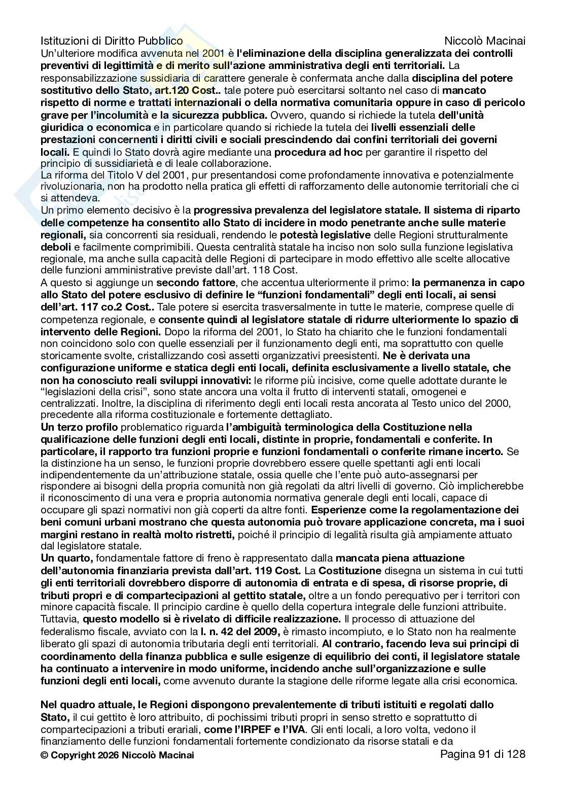 Riassunto esame Diritto costituzionale , Prof. Cardone Andrea, libro consigliato Istituzioni di diritto pubblico , Cardone, Cortese, Deffenu  Pag. 91