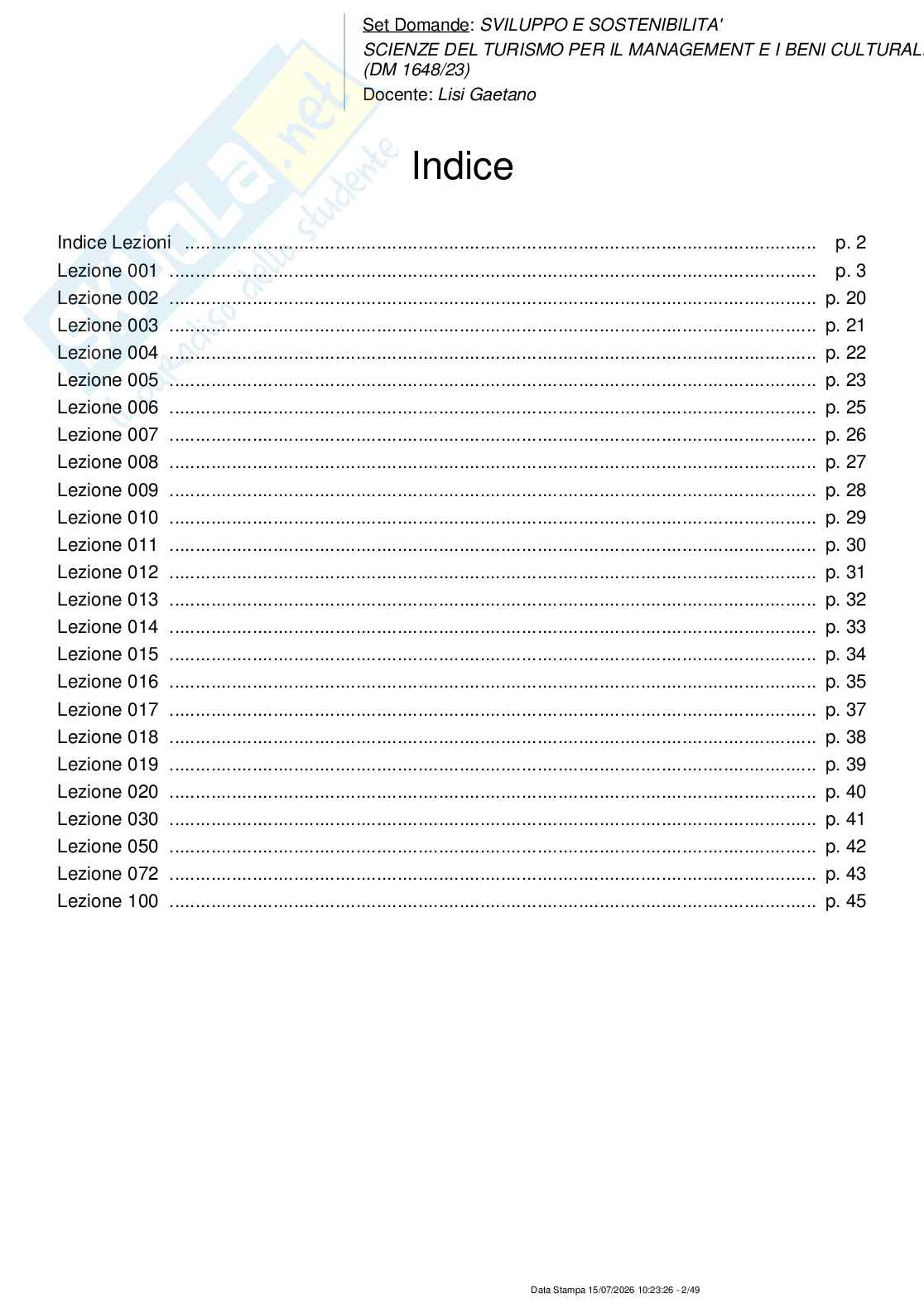 Paniere nuovo (2026) di Sviluppo e sostenibilità Pag. 2