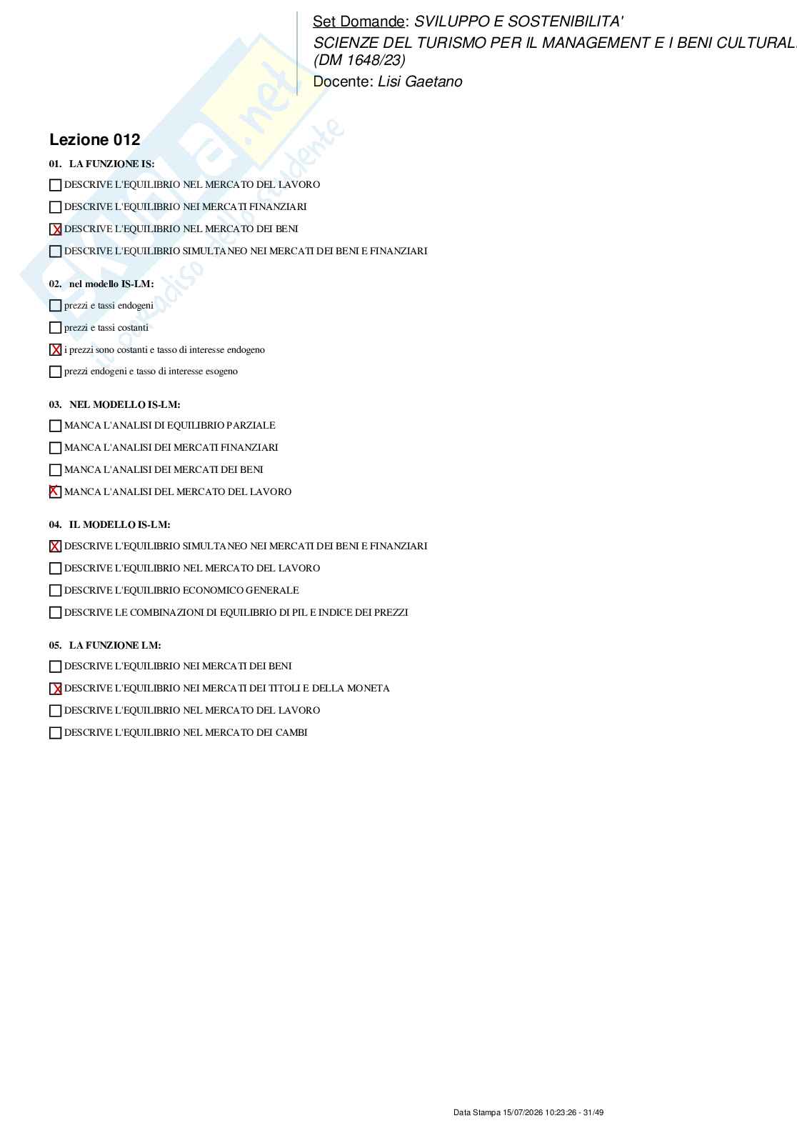 Paniere nuovo (2026) di Sviluppo e sostenibilità Pag. 31