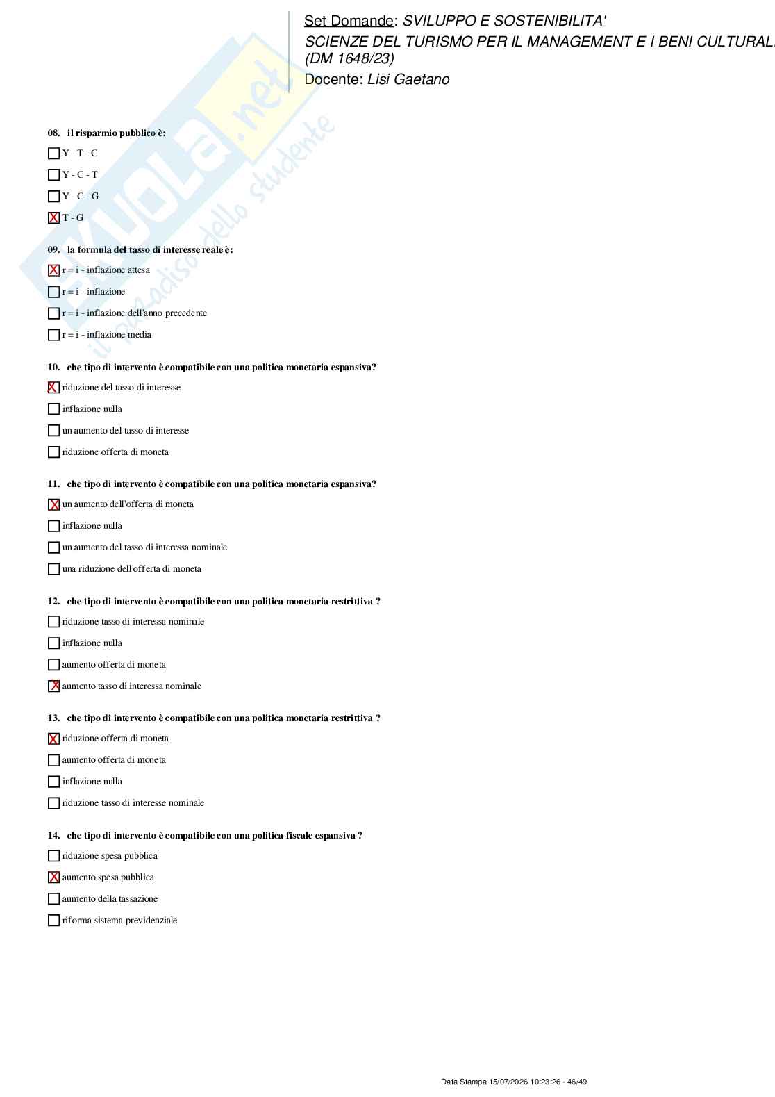 Paniere nuovo (2026) di Sviluppo e sostenibilità Pag. 46