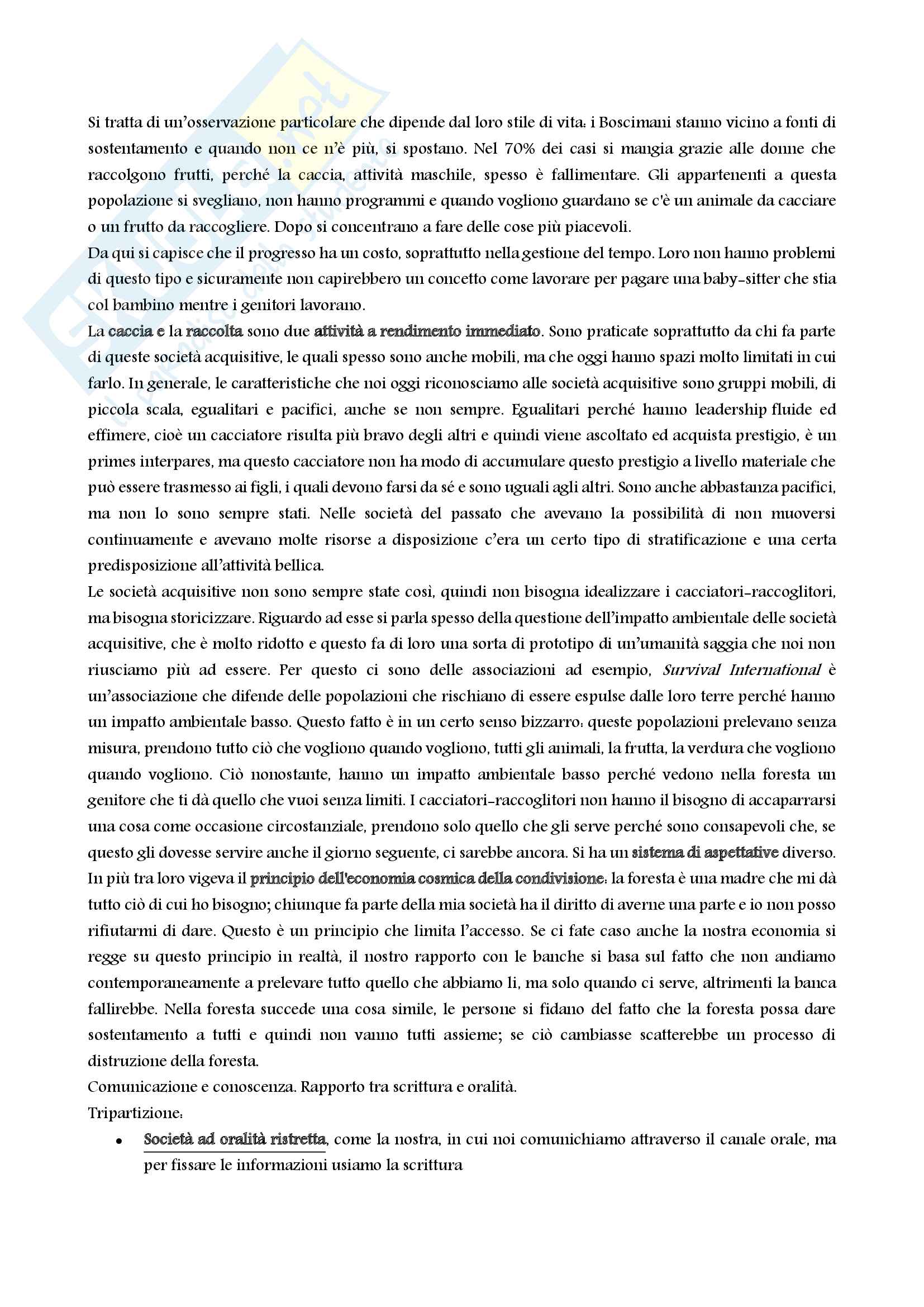 Appunti antropologia culturale. Prof. Mangiameli. Libro consigliato Elementi di antropologia culturale Pag. 11