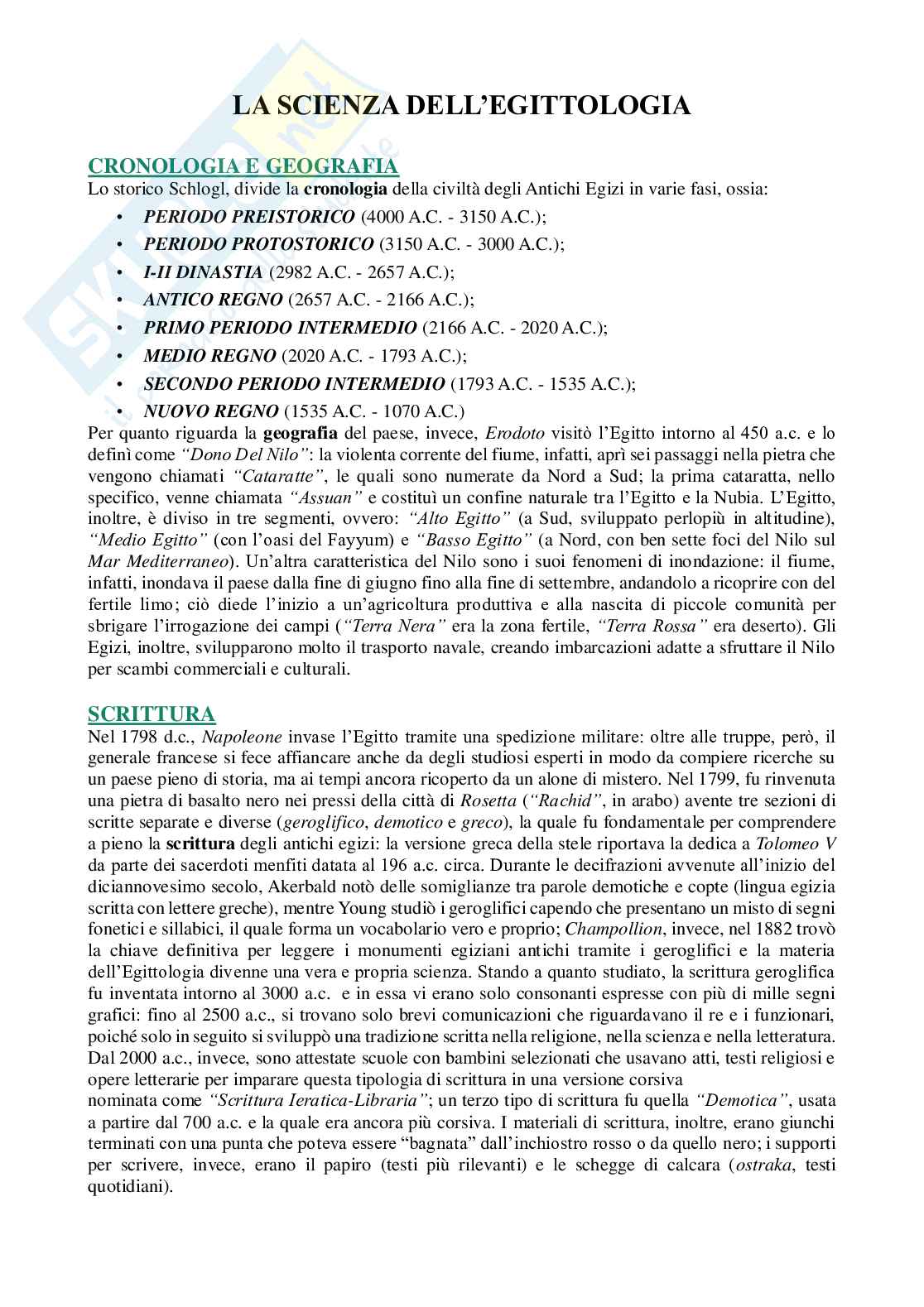 Riassunto esame Egittologia, Prof. Buzi Paola, libro consigliato Gli dèi Dell'Antico Egitto, Hornung Pag. 1