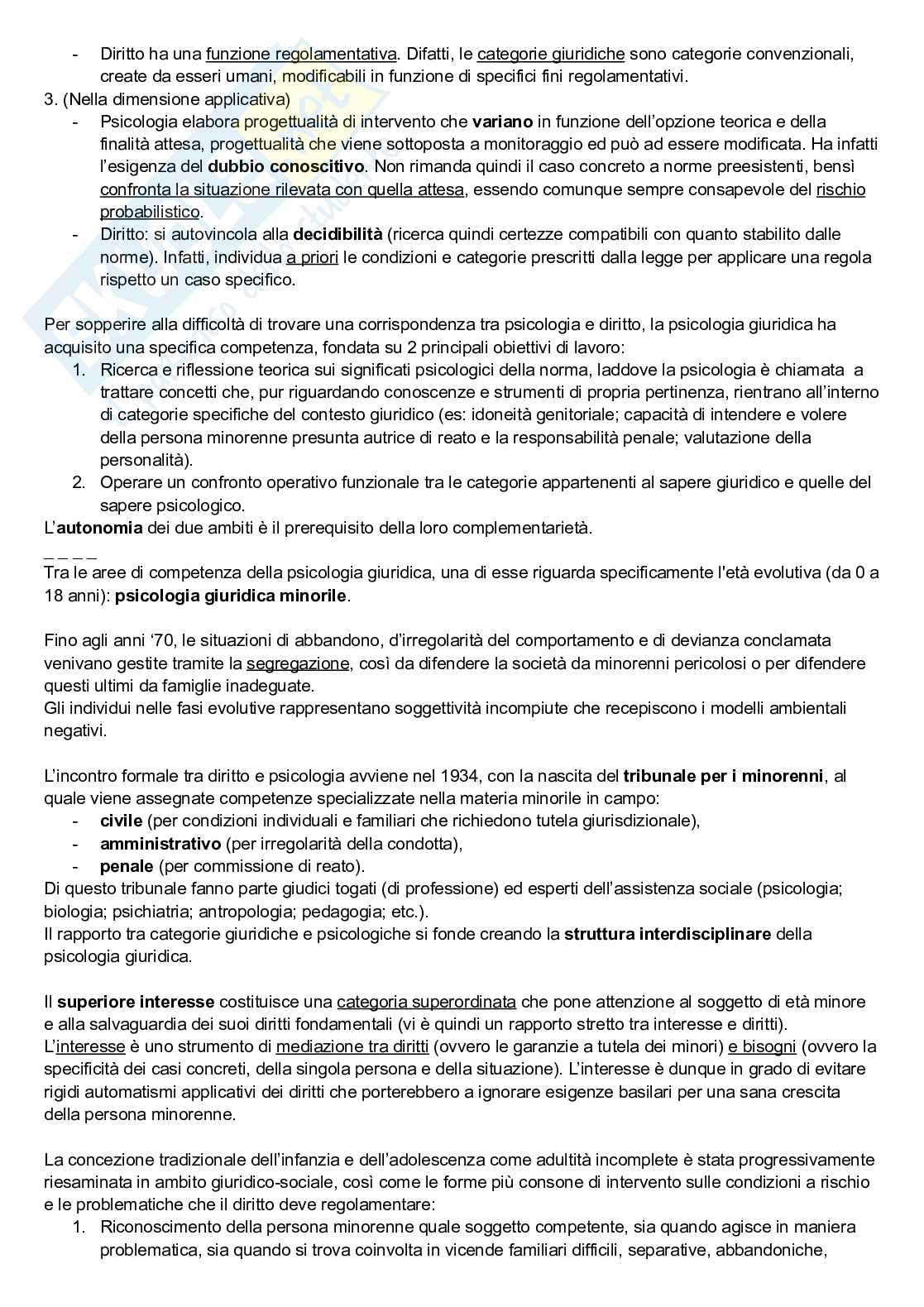 Riassunto esame Psicologia giuridica e di comunità, Prof. Caso Letizia, libro consigliato Manuale di psicologia giuridica minorile; La giustizia riparativa, Patrizi, Patrizi   Pag. 2