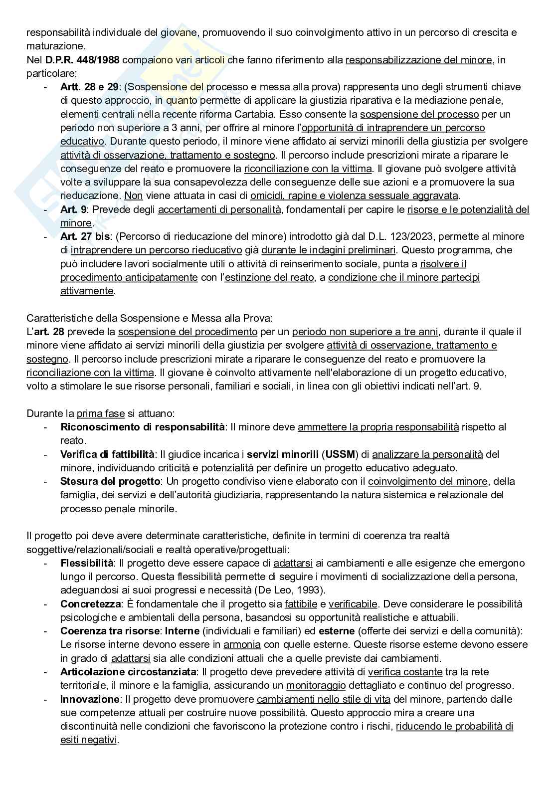 Riassunto esame Psicologia giuridica e di comunità, Prof. Caso Letizia, libro consigliato Manuale di psicologia giuridica minorile; La giustizia riparativa, Patrizi, Patrizi   Pag. 51