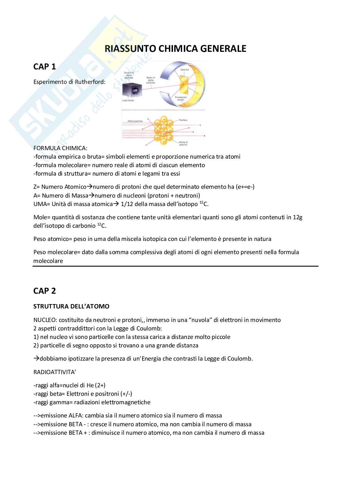Teoria di Chimica Pag. 1