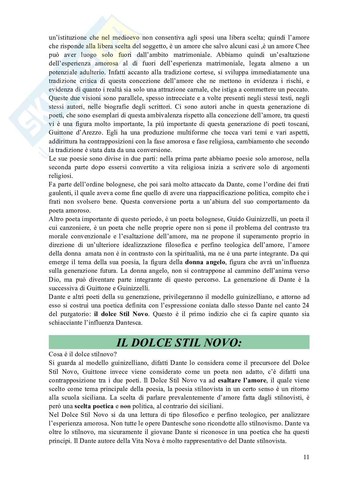 Appunti delle lezioni di Letteratura italiana - da Dante a Foscolo Pag. 11