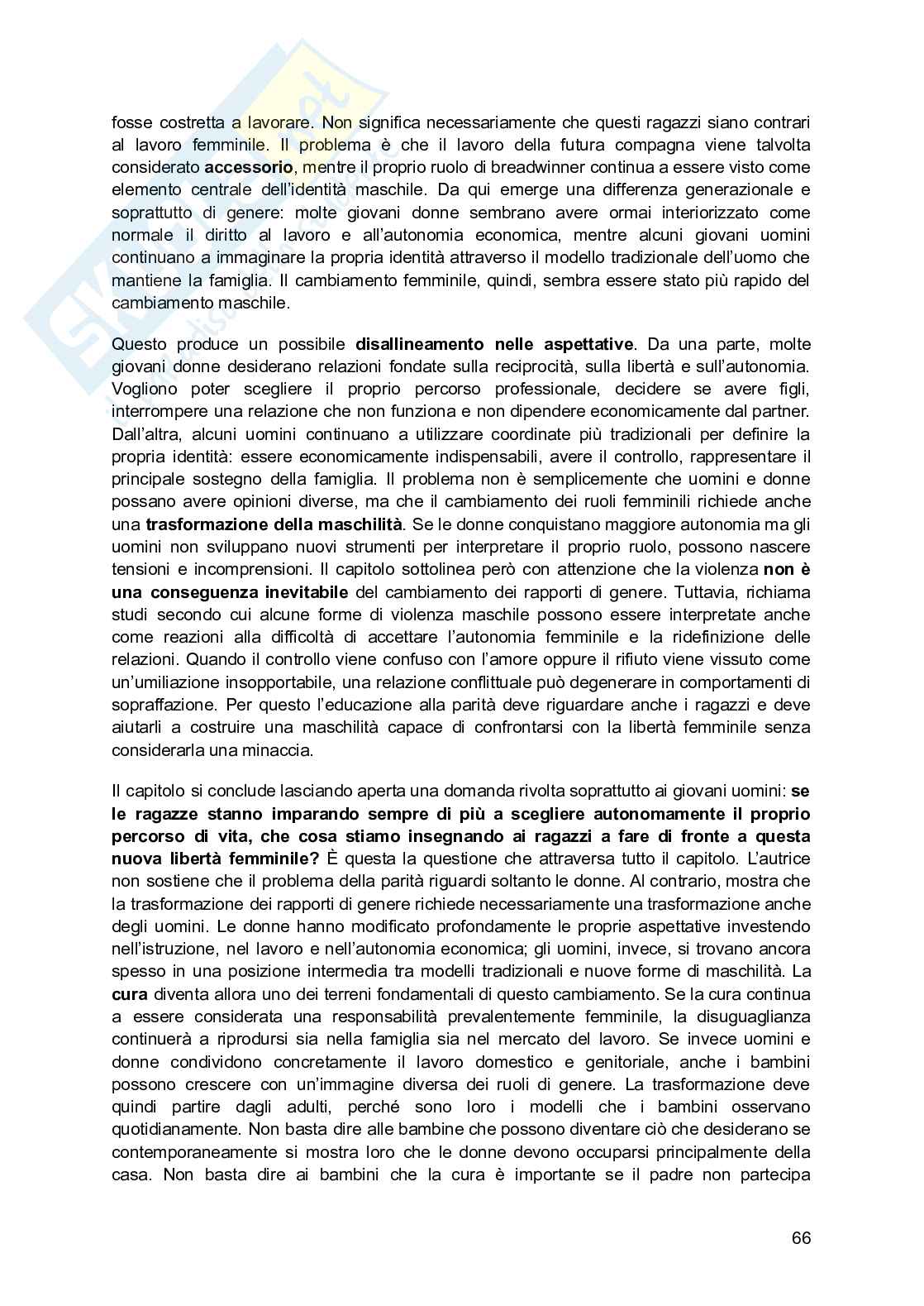 Riassunto esame Pedagogia di genere, Prof. Biemmi Irene, libro consigliato Maschiacci e femminucce, Biemmi  Pag. 66