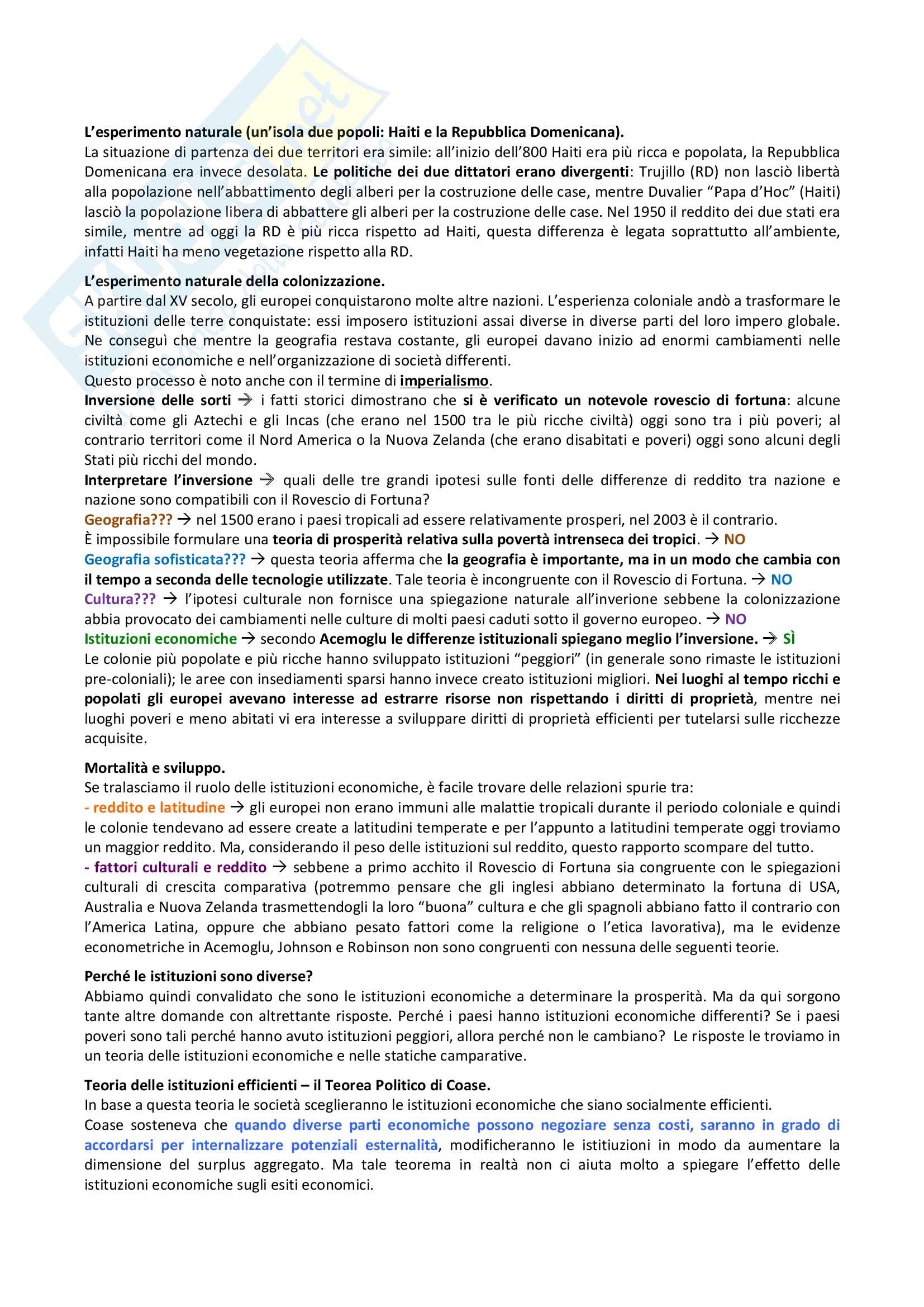 Riassunto esame Storia Economica, docente Michelangelo Vasta, libri consigliati “ scoprire la macroeconomia”, “le istituzioni come causa fondamentale della crescita del lungo periodo”, “storia economica globale”, “storia economica d’europa" Pag. 6