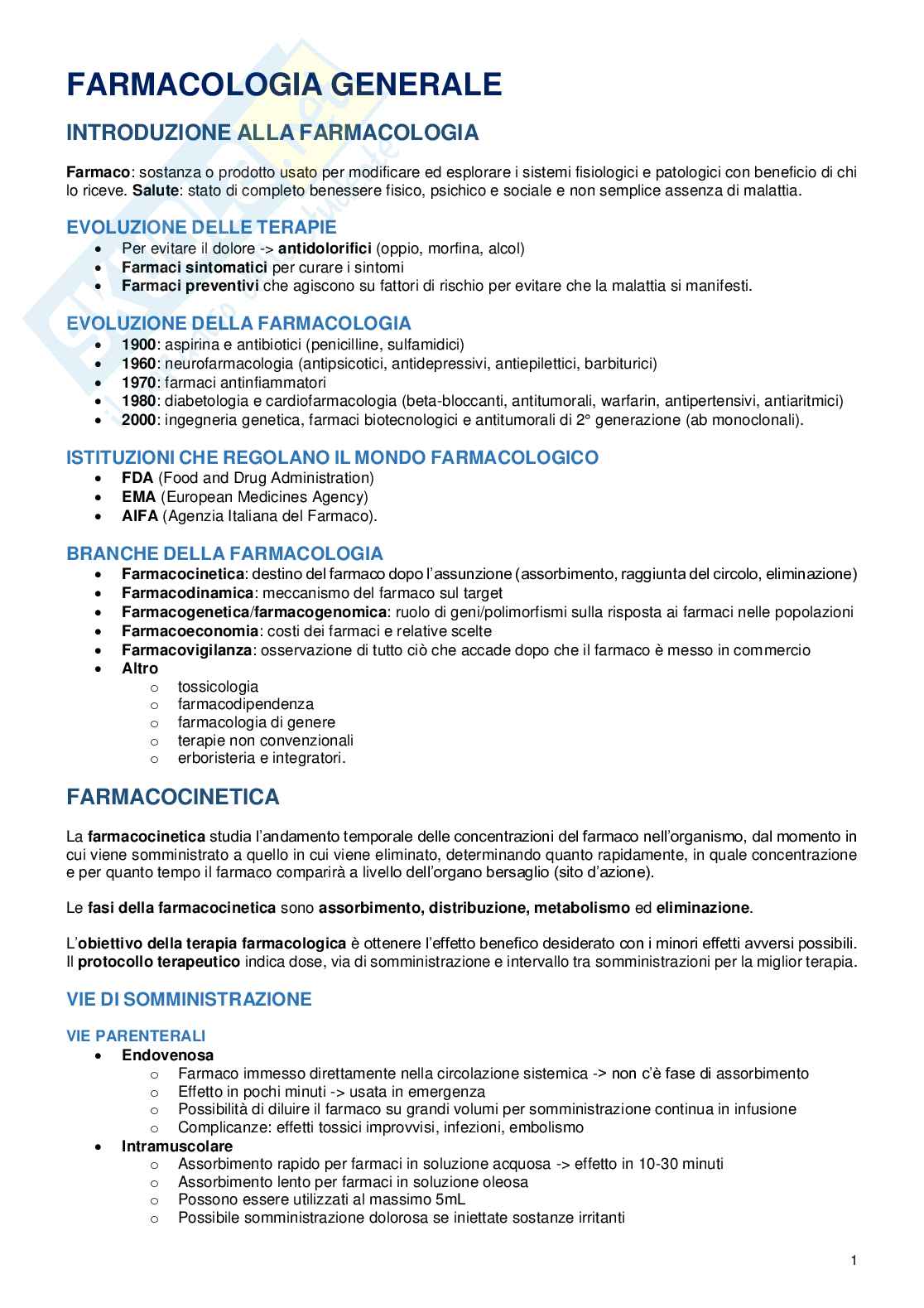 Farmacologia generale Pag. 2