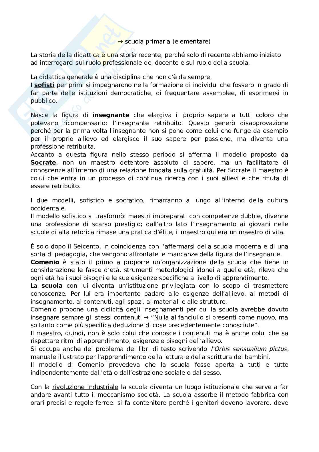Riassunto esame Didattica generale 1, Prof. Boffa Federico, libro consigliato Didattica generale, Nigris, Terrugi, Zuccoli Pag. 2