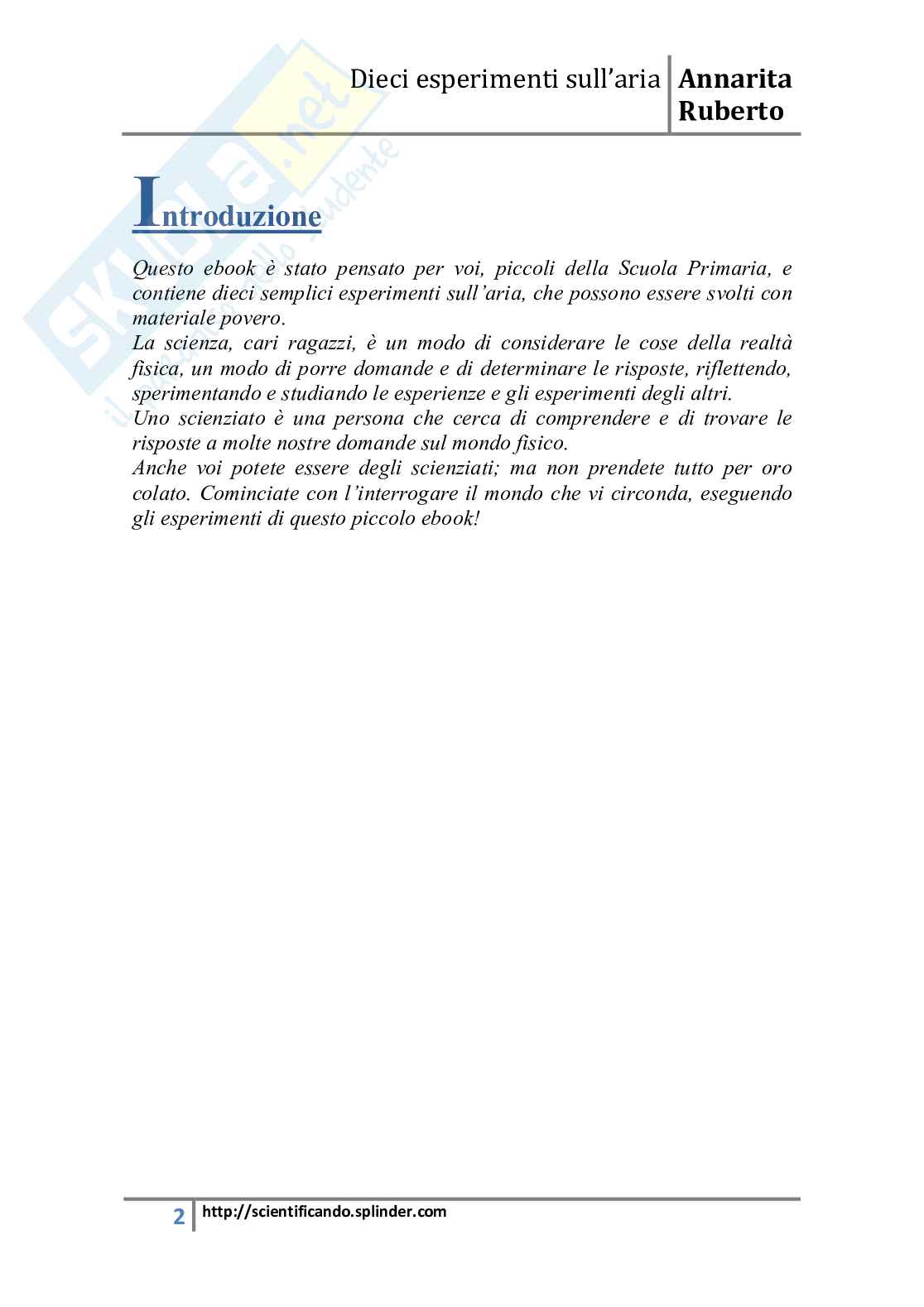Esperimenti sull'aria per bambini: Un ebook interattivo per la scuola primaria Pag. 2