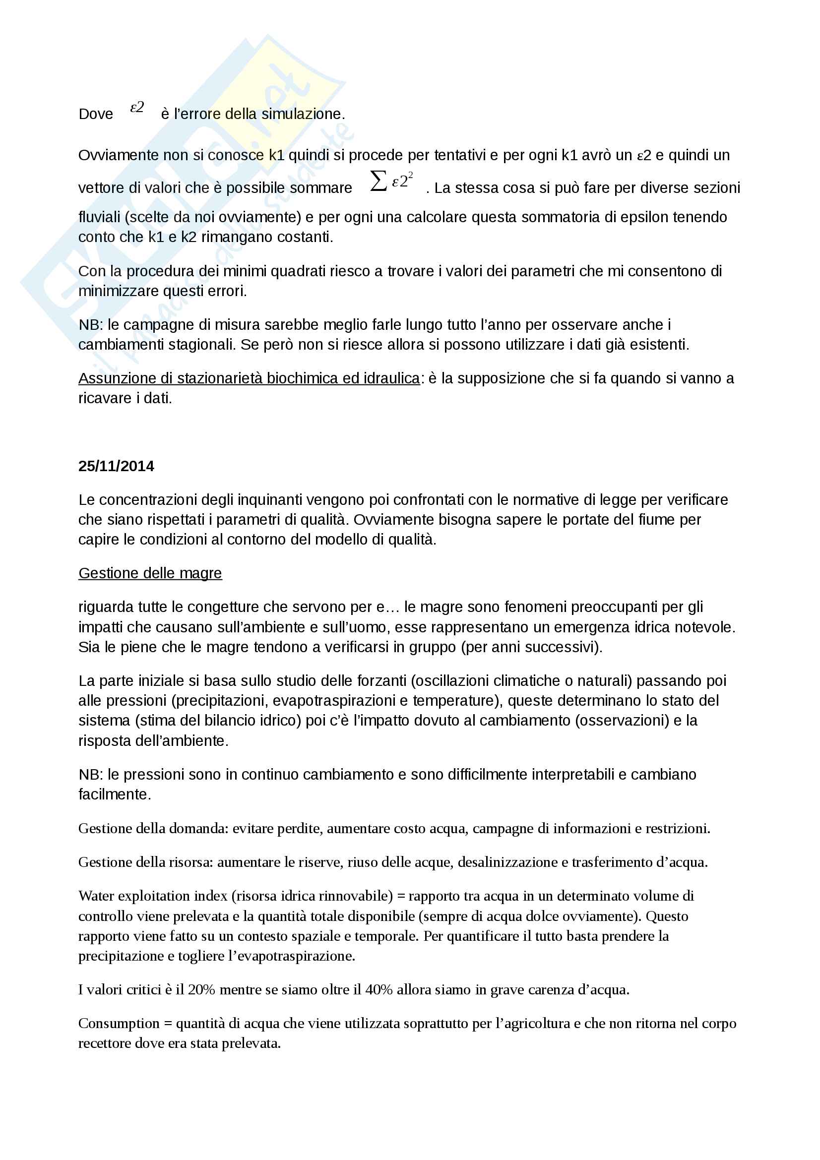 Gestione delle risorse idriche Pag. 56