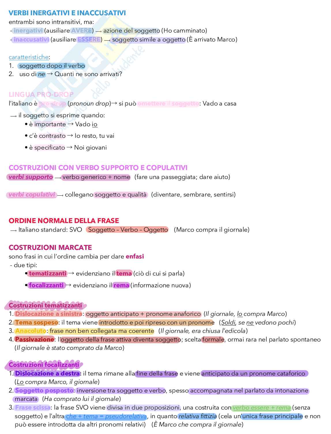Appunti di Linguistica Italiana Pag. 26