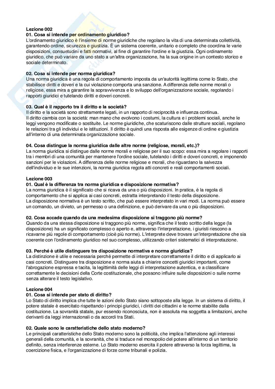 Risposte aperte Diritto costituzionale, 2026 Pag. 1