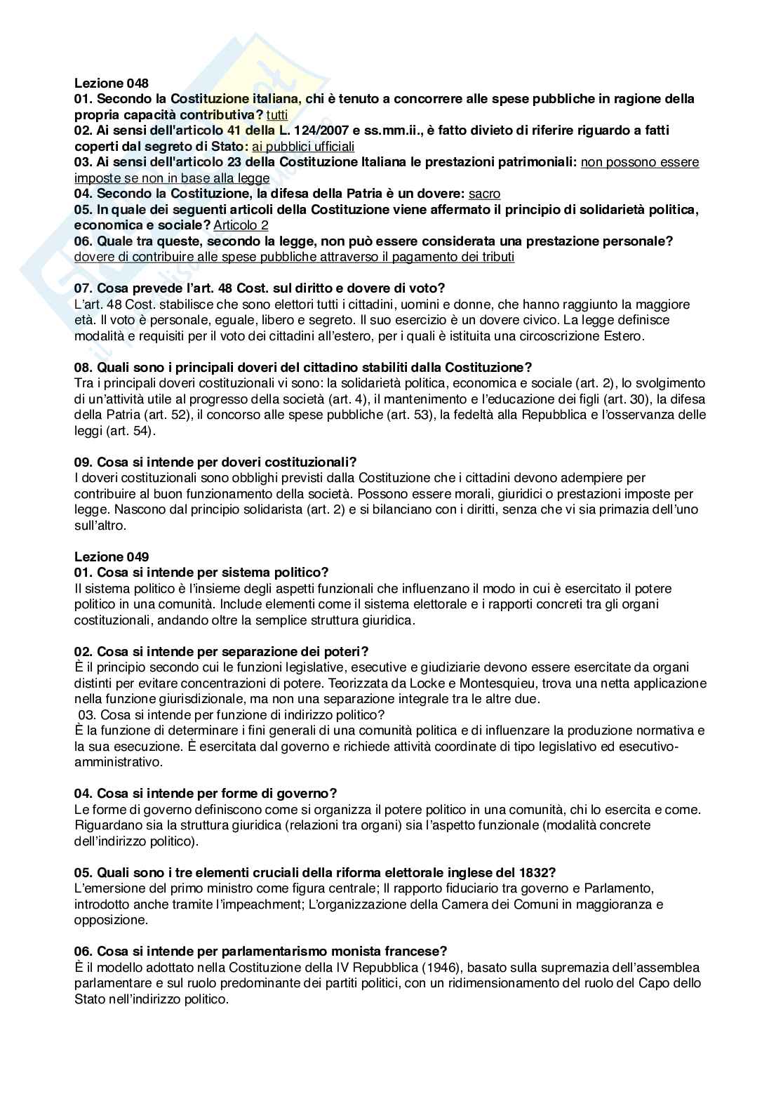 Risposte aperte Diritto costituzionale, 2026 Pag. 31