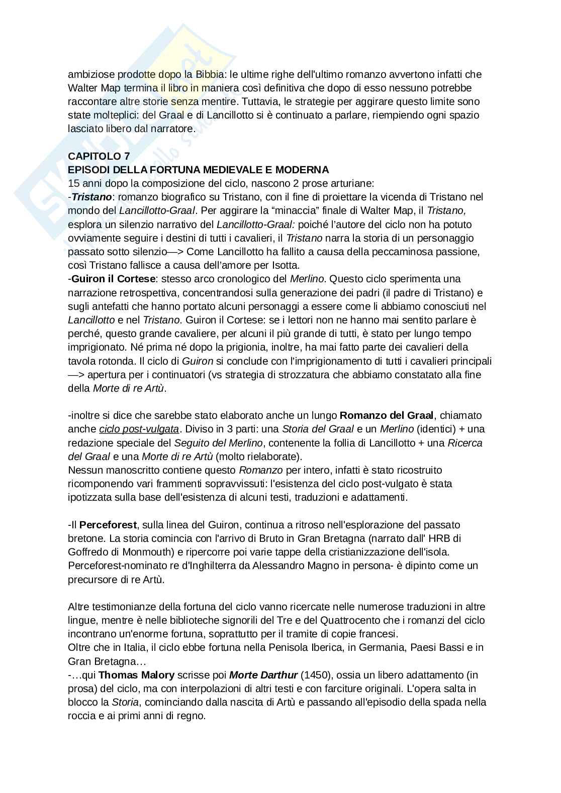 Riassunto esame Filologia romanza, Prof. Di Sabatino Luca, libro consigliato Il Graal e i cavalieri della Tavola rotonda, capitoli 1-7, Lagomarsini  Pag. 11