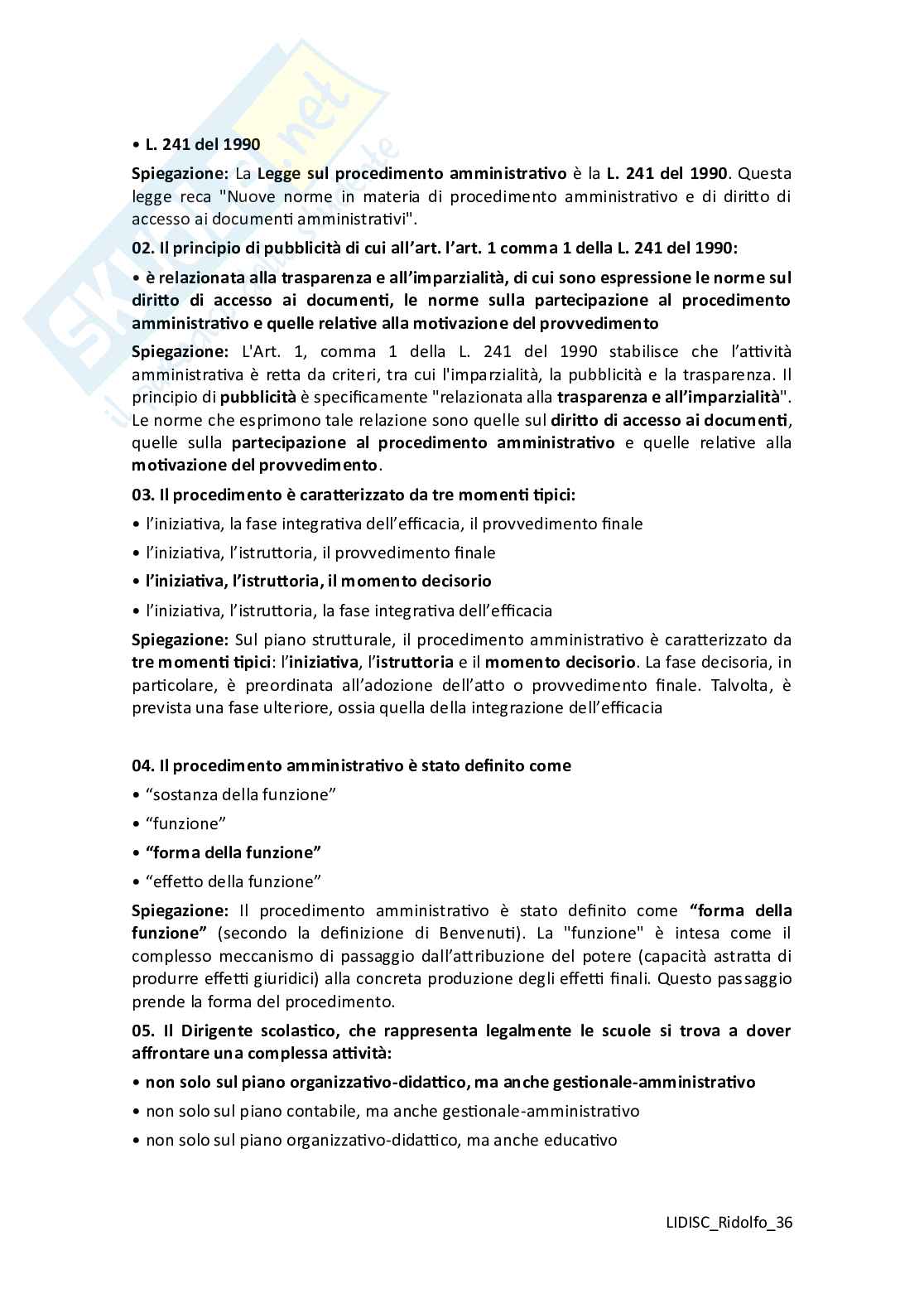 LIDISC Il dirigente scolastico: funzioni, competenze e responsabilità nel sistema scolastico italiano Pag. 36