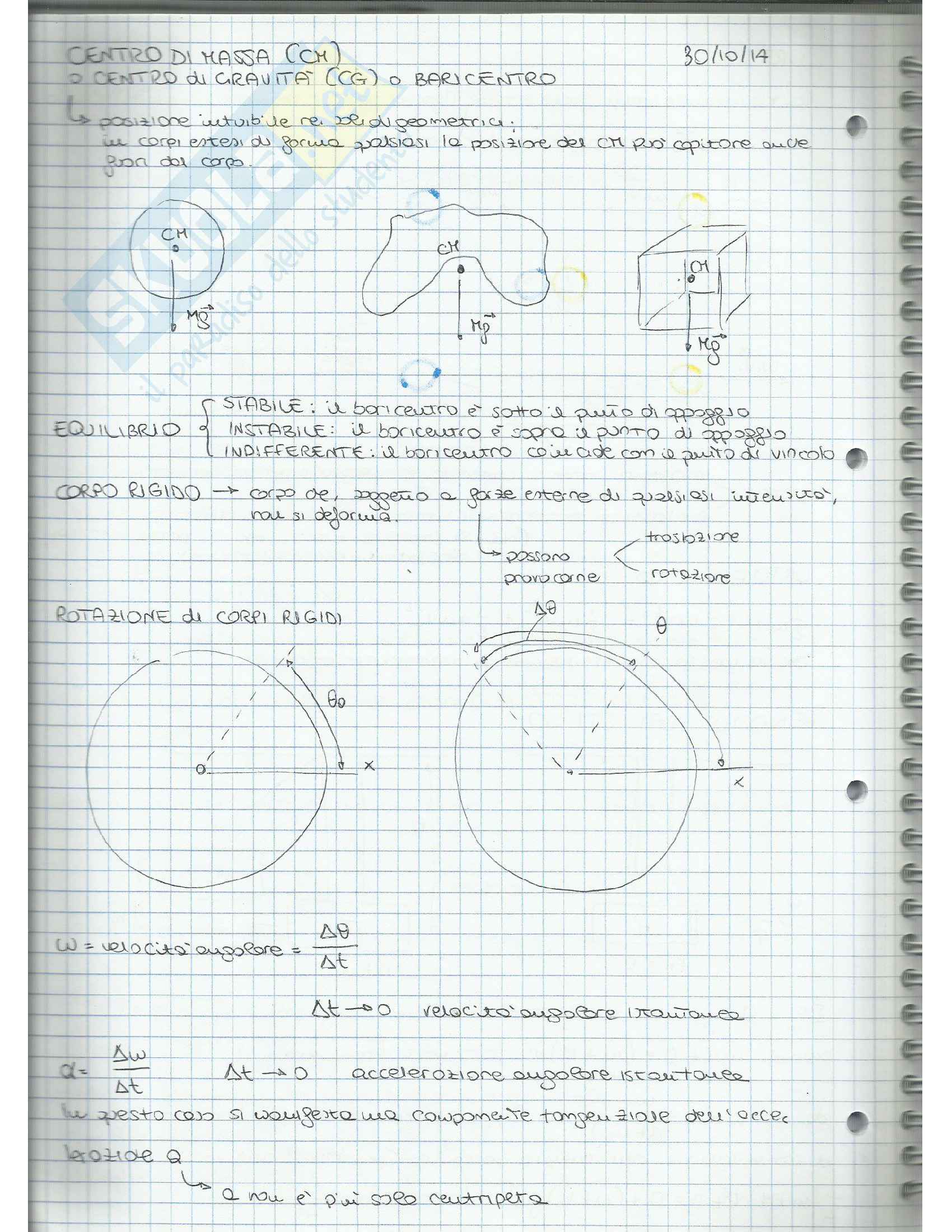 Appunti di Fisica Applicata (cinematica, dinamica, moto circolare, gravitazione, lavoro, quantità di moto, moto rotatorio, equilibrio) Pag. 36