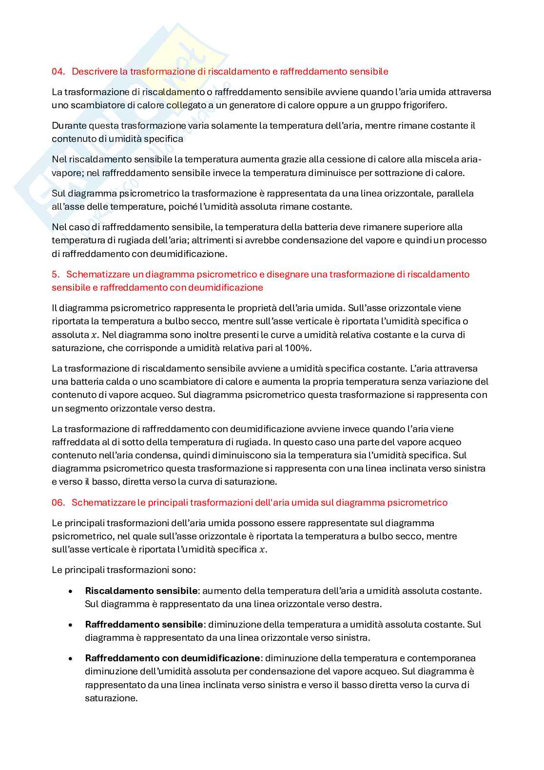 Domande aperte Progettazione termotecnica Pag. 1