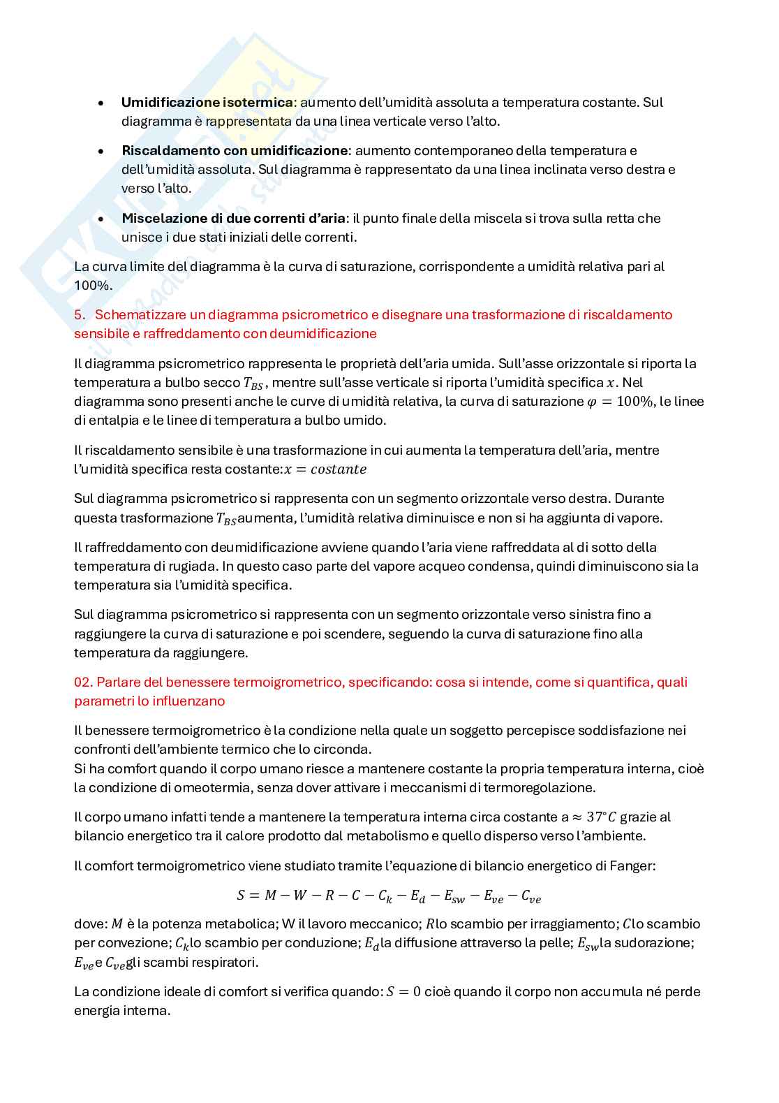 Domande aperte Progettazione termotecnica Pag. 2