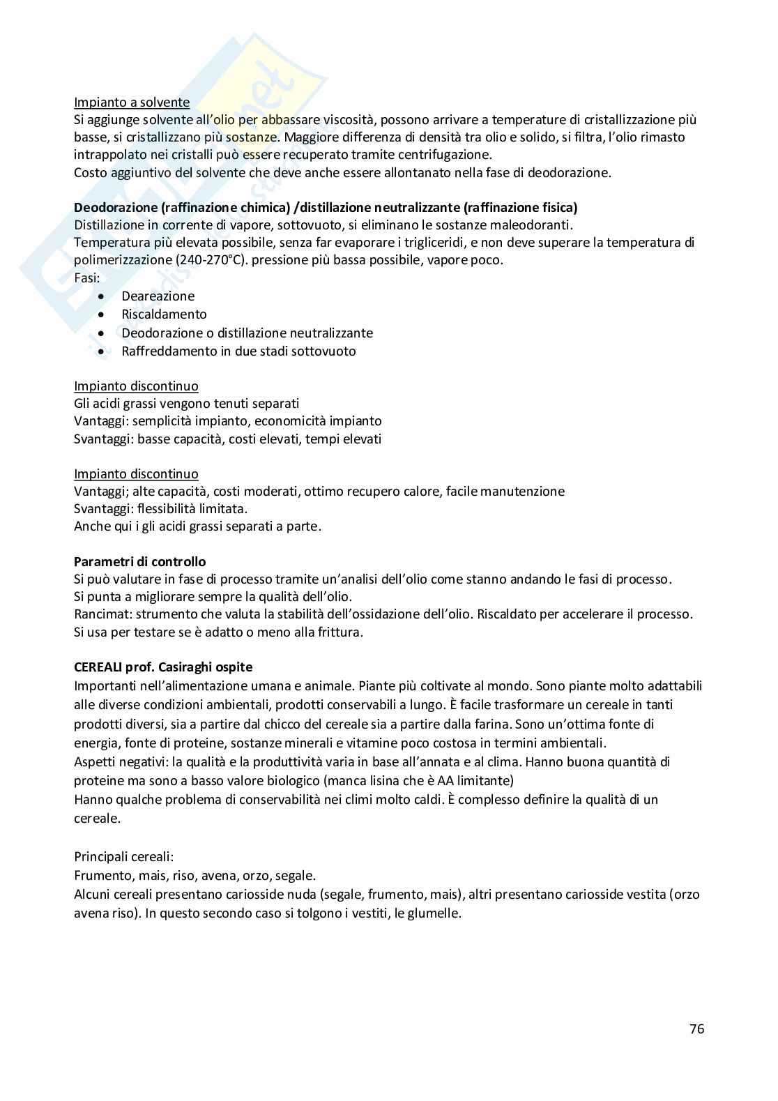 Processi della tecnologia alimentare - appunti lezioni e seminari Pag. 76