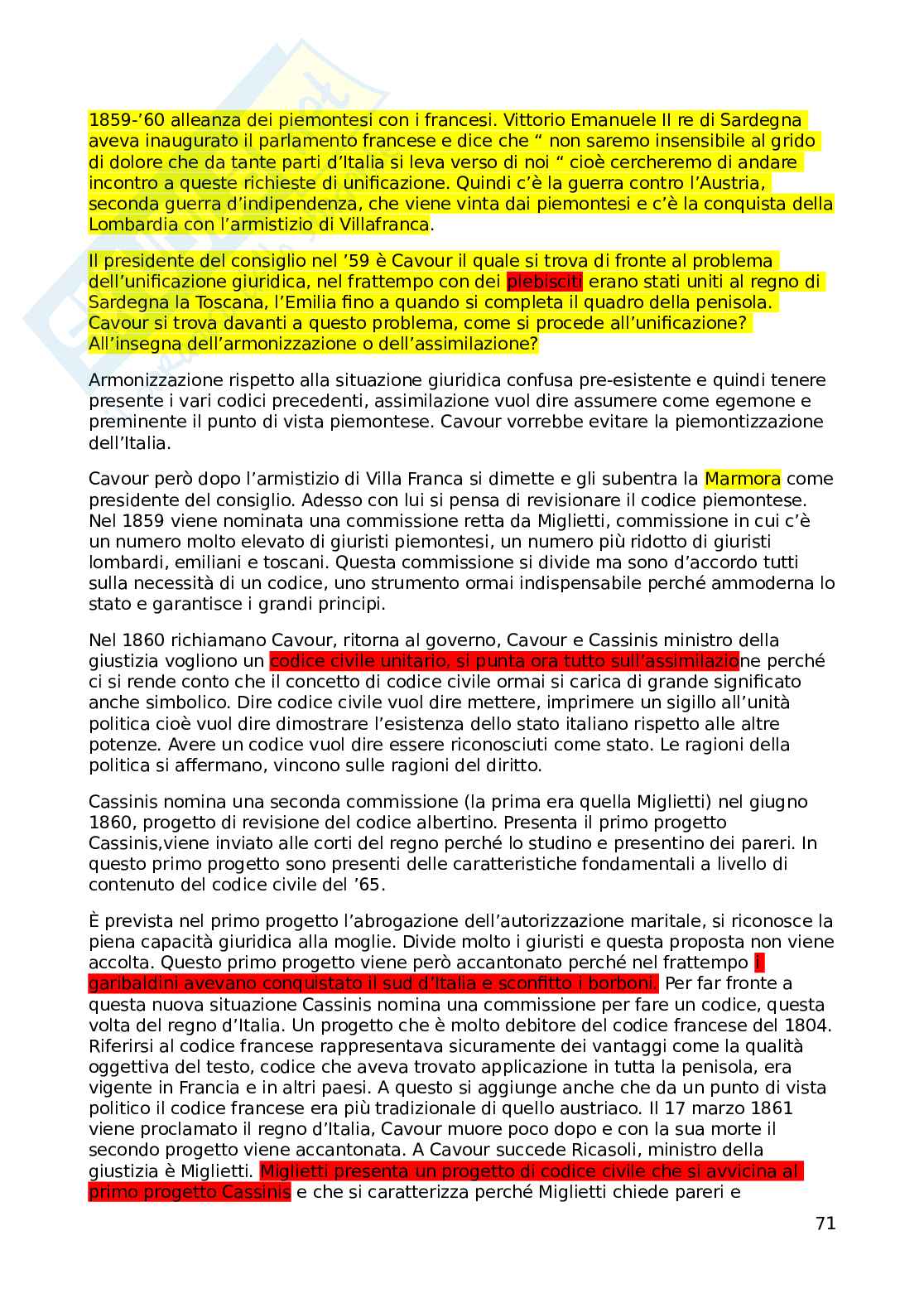 Storia del diritto moderno e contemporaneo Pag. 71