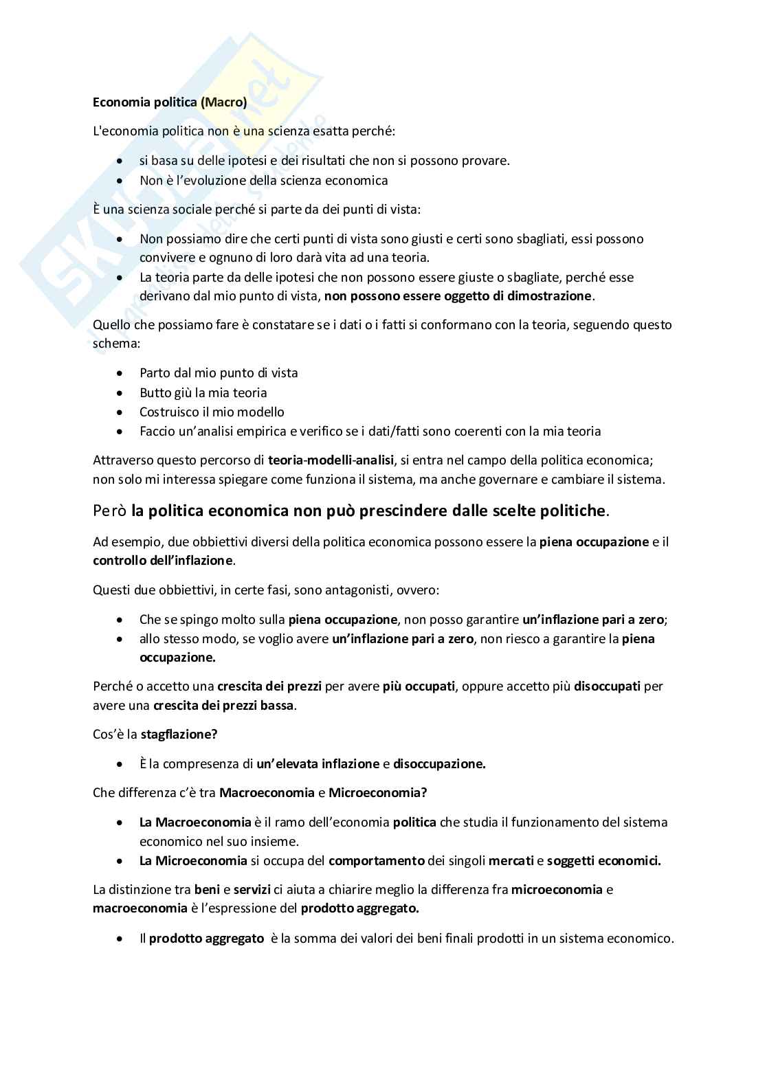 Macroeconomia - Parte 1-10 Pag. 1