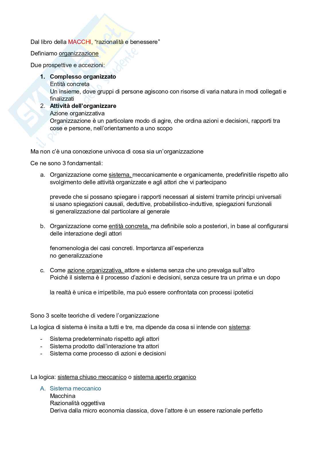 Appunti di Organizzazione e psicologia Pag. 1