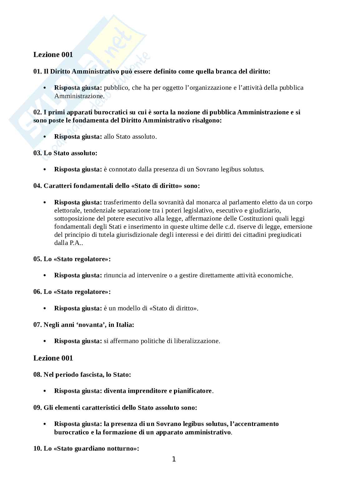 Diritto amministrativo Pag. 1