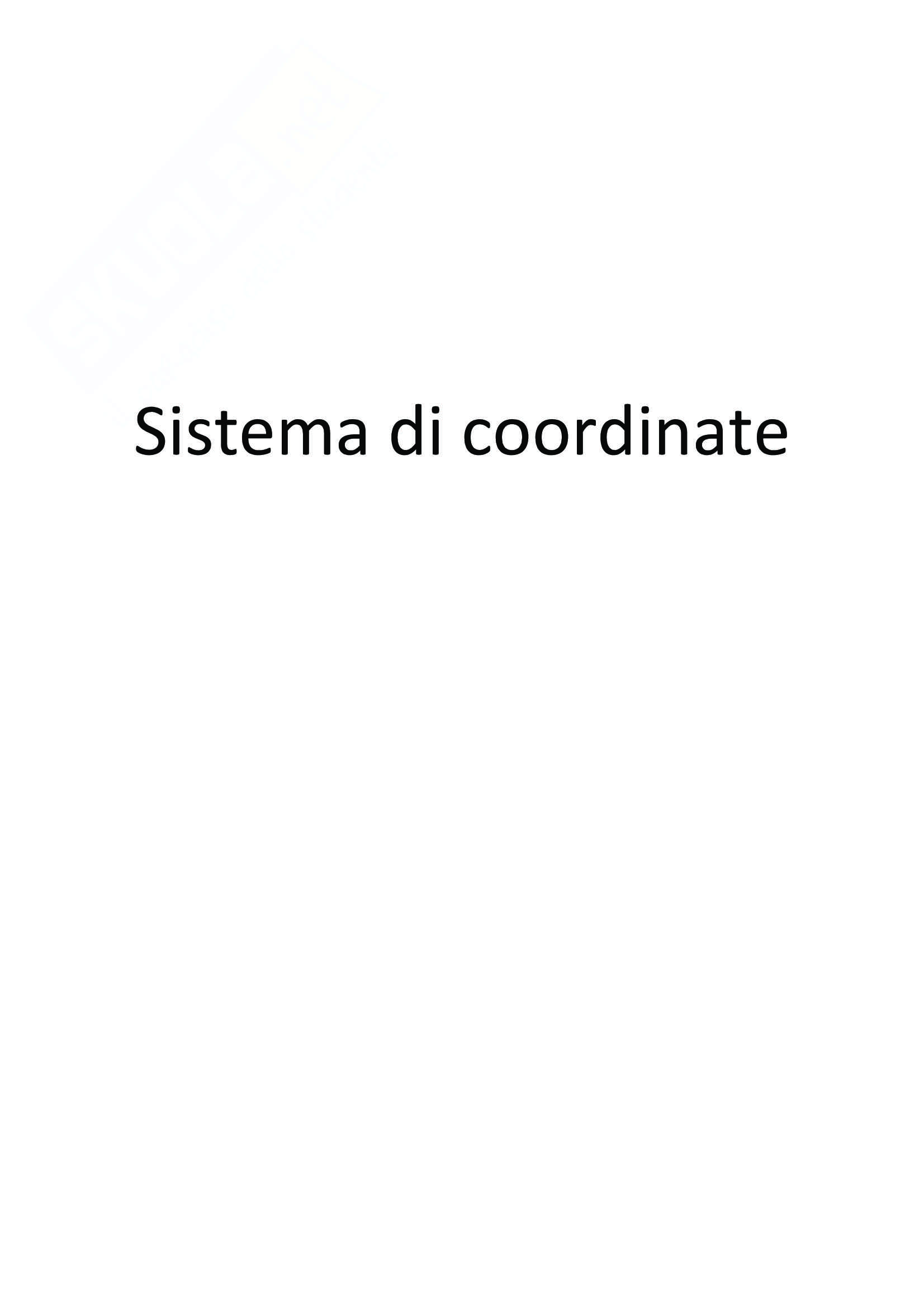 Sistema di coordinate Pag. 1