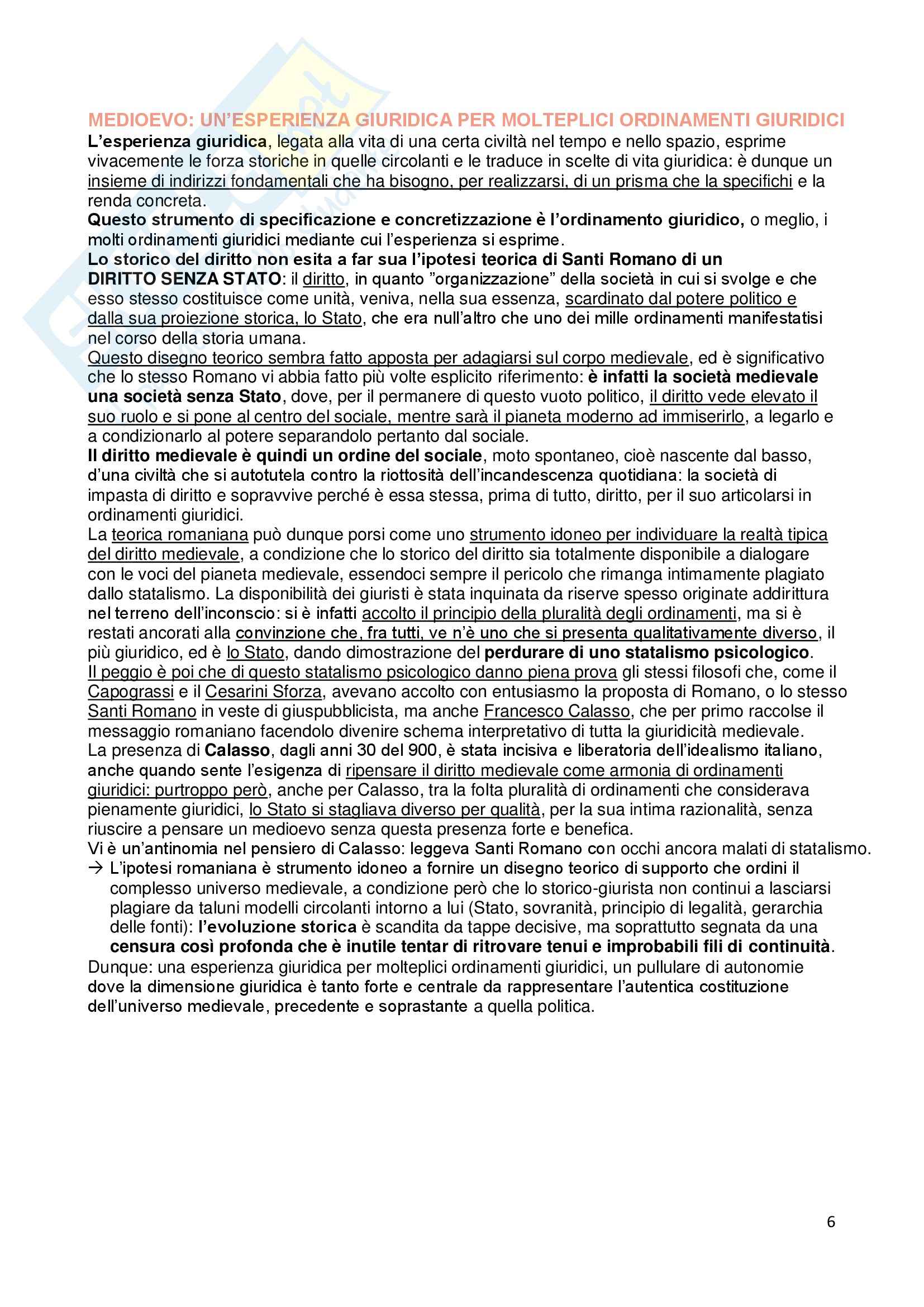Riassunto esame Storia del Diritto Medievale e Moderno, prof. Rossi, libro consigliato Ordine Giuridico Medievale, Grossi Pag. 6