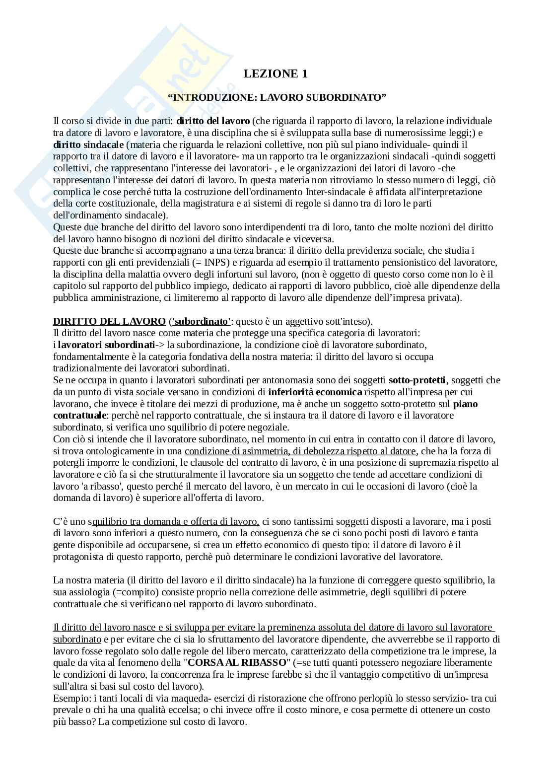 Diritto del lavoro  Pag. 2