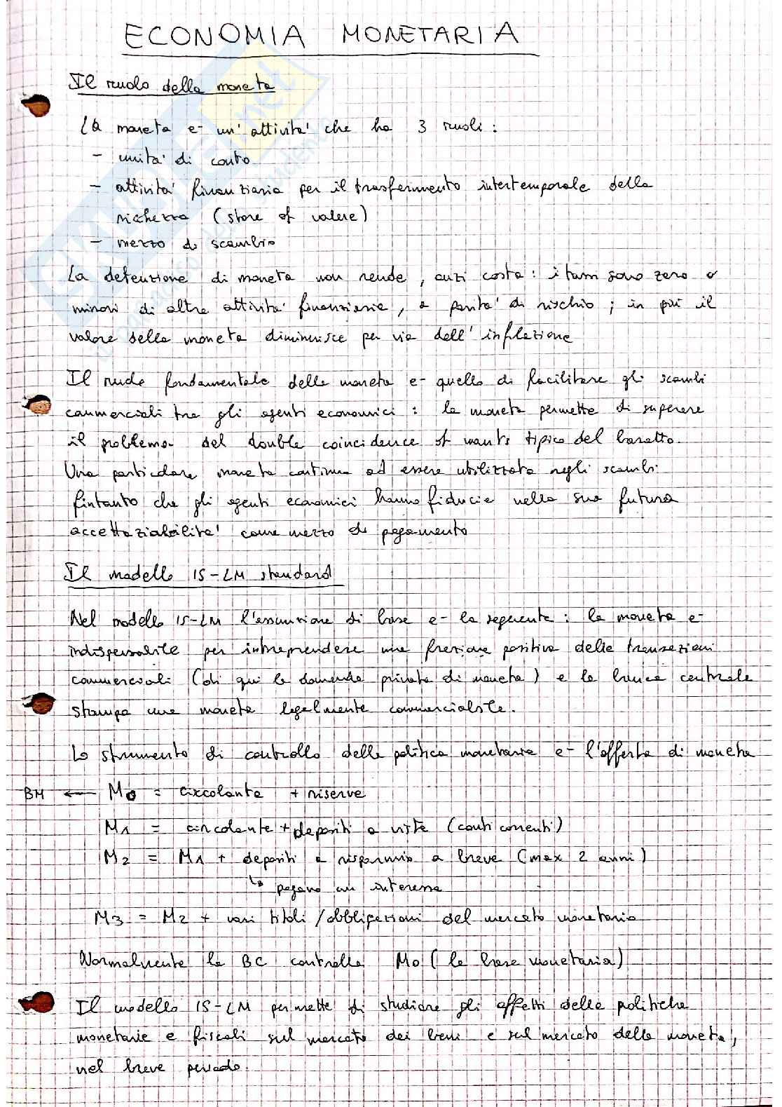 Economia monetaria Pag. 1