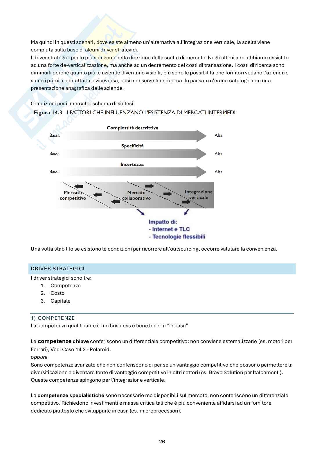 Appunti Strategia e gestione del sistema del valore m Pag. 26