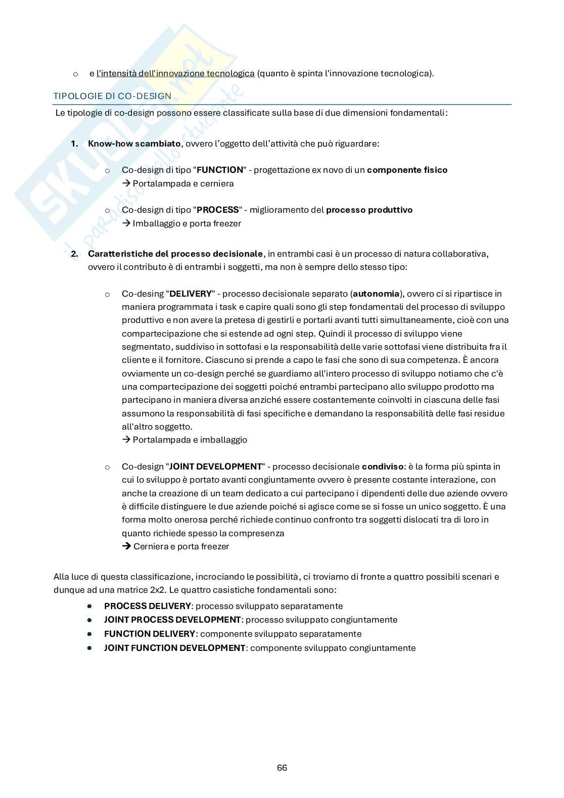 Appunti Strategia e gestione del sistema del valore m Pag. 66