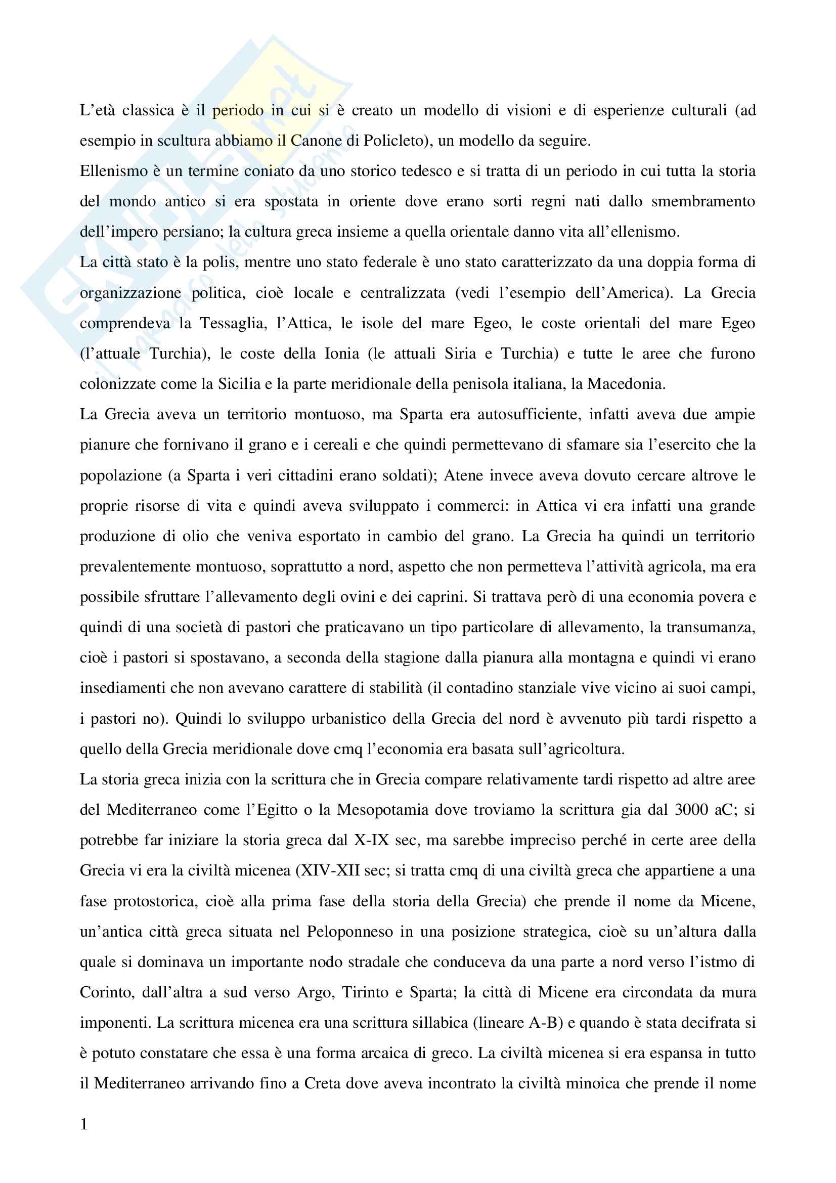 Storia greca, triennale Pag. 1