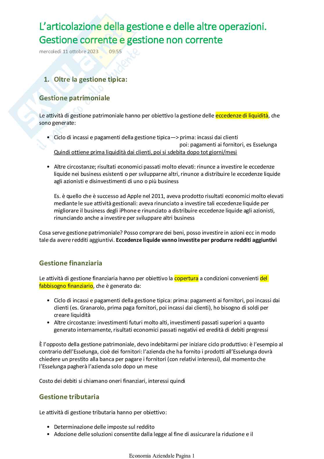 Riassunto esame Economia aziendale, Prof. Bartolomeo Paolo, libro consigliato La aziende, Paolo Russo Pag. 46