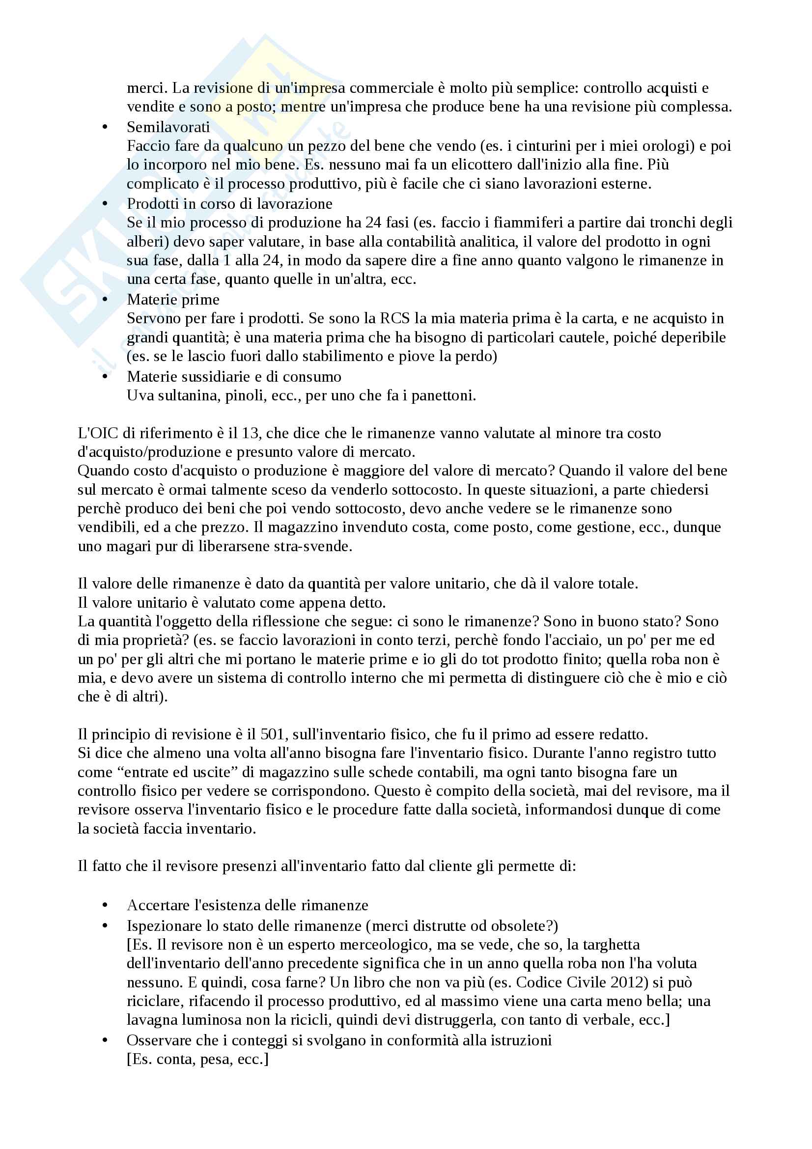 Appunti di Revisione aziendale e controllo dei conti Pag. 51