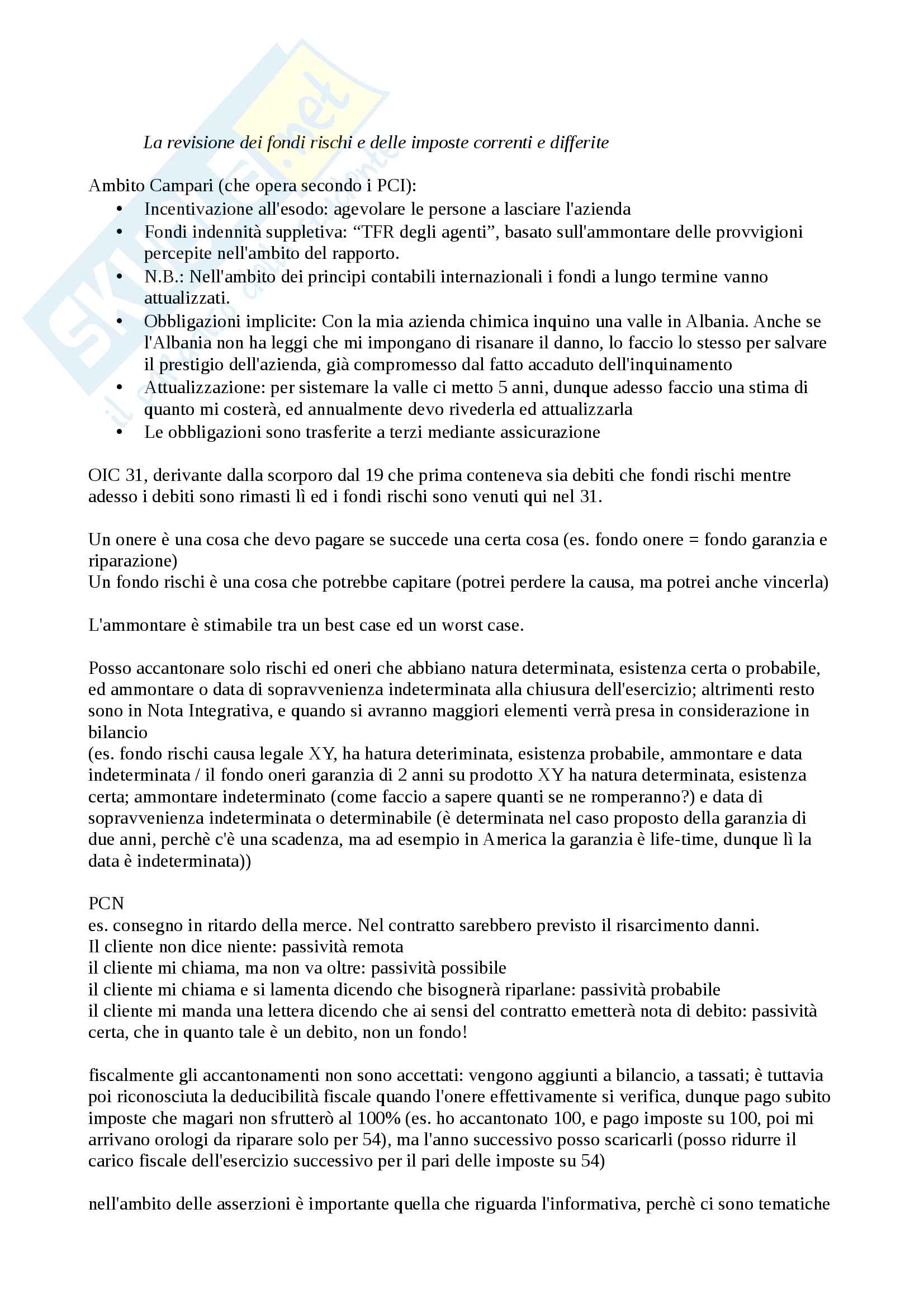 Appunti di Revisione aziendale e controllo dei conti Pag. 61