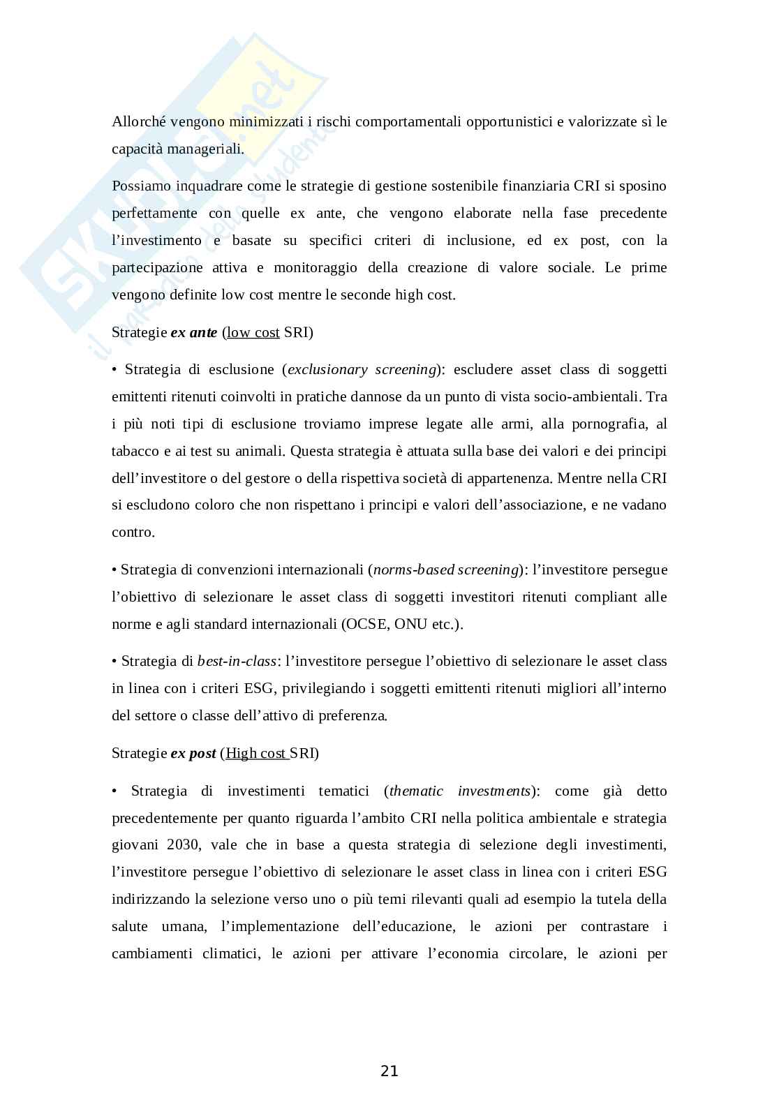 Finanza sostenibile terzo settore Pag. 21